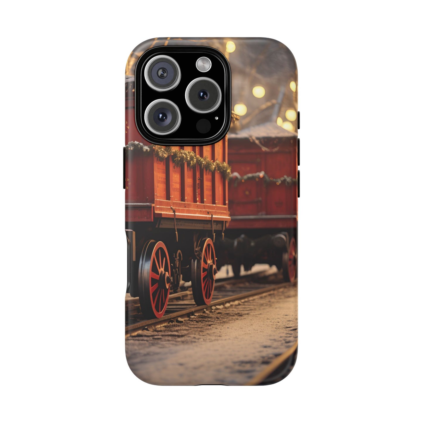 Festive Train Journey Phone Case – Christmas-Themed Locomotive Design, Elegant Holiday Protection