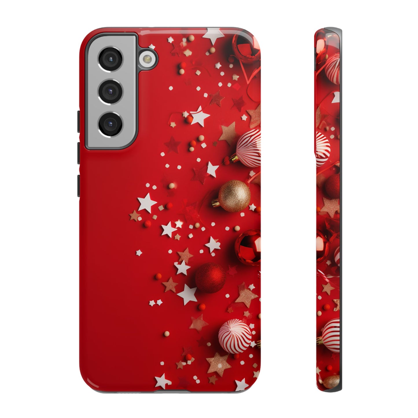 Luxury Red Christmas Decor Phone Case – Decorative Wrap-Inspired Design, Stylish Holiday Cover