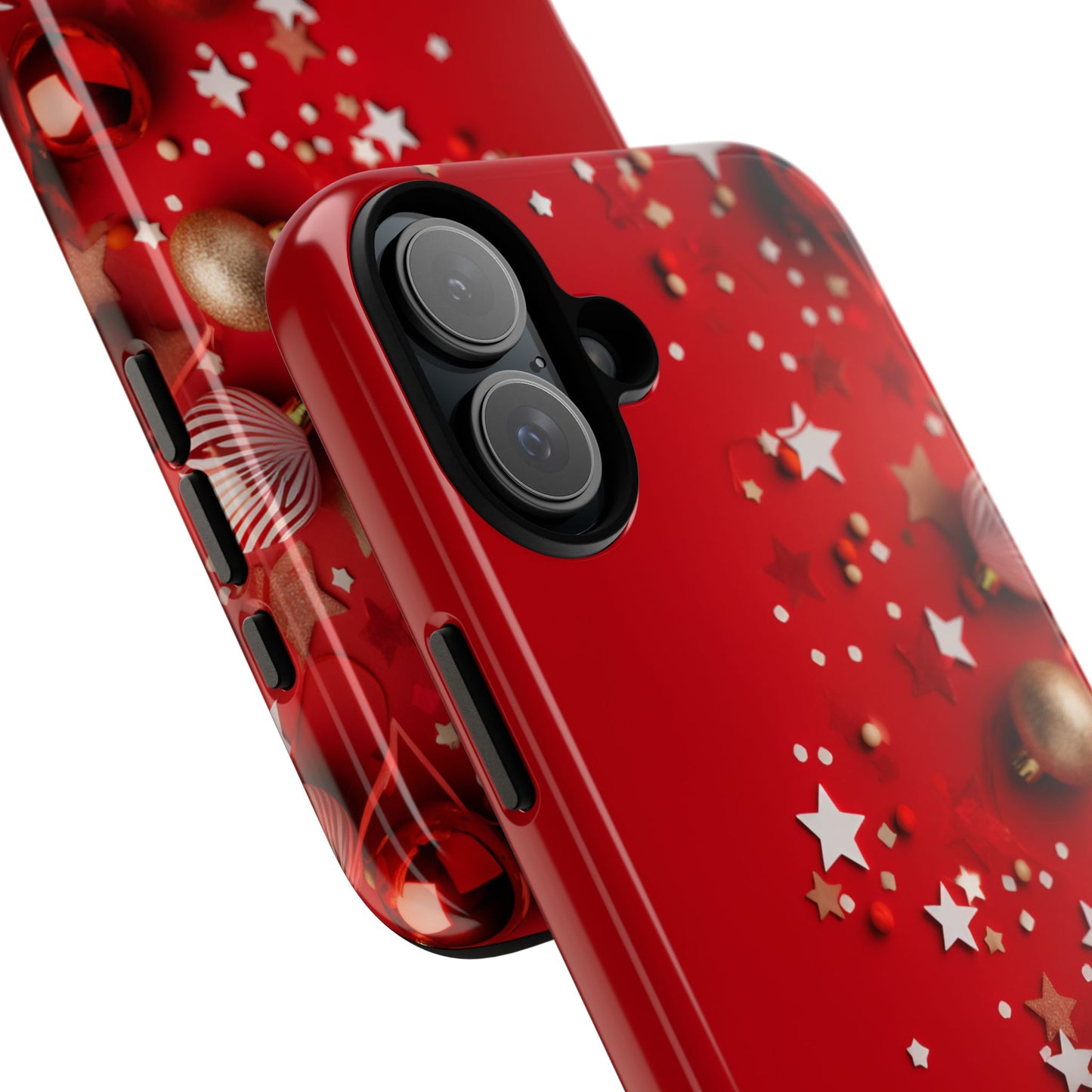 Luxury Red Christmas Decor Phone Case – Decorative Wrap-Inspired Design, Stylish Holiday Cover