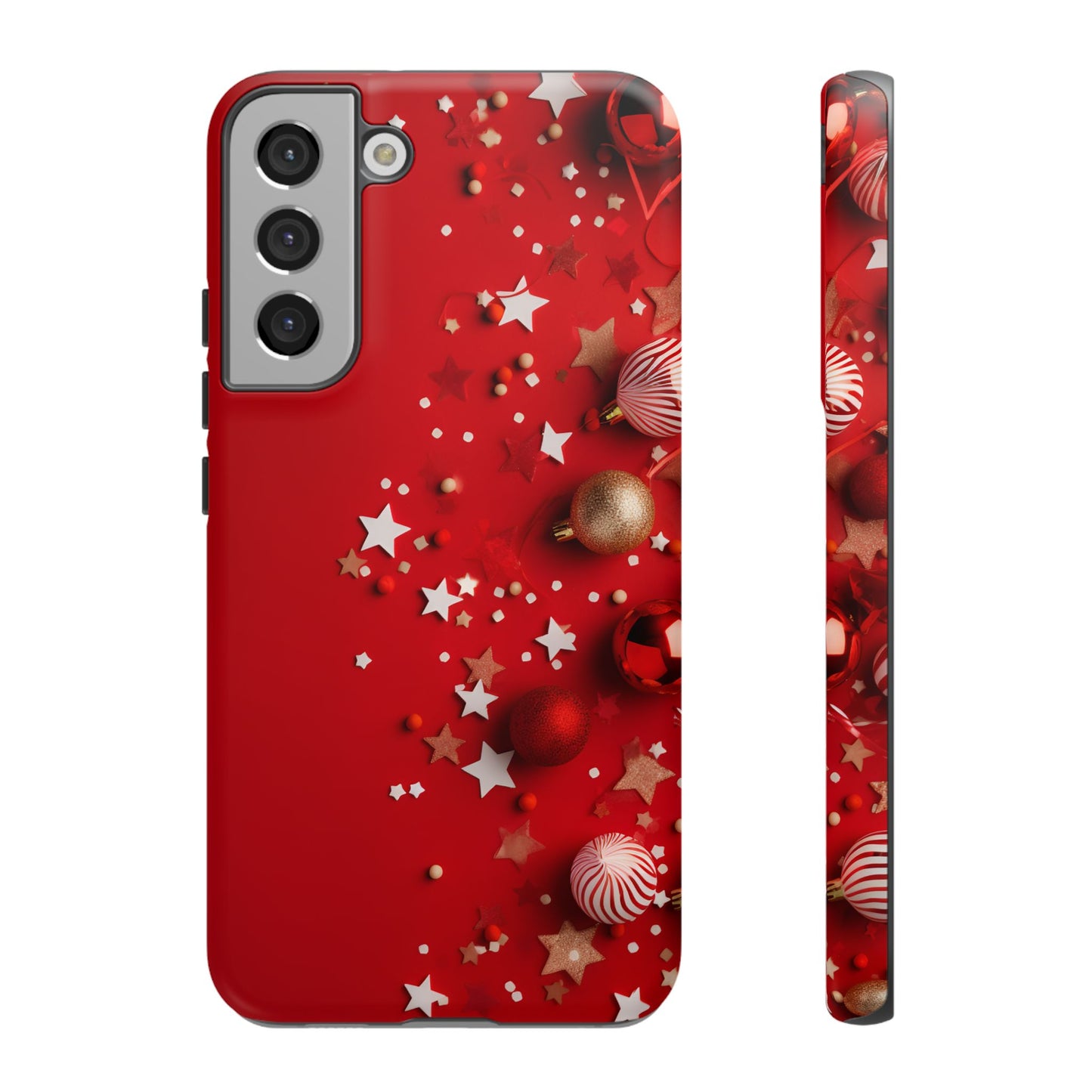 Luxury Red Christmas Decor Phone Case – Decorative Wrap-Inspired Design, Stylish Holiday Cover