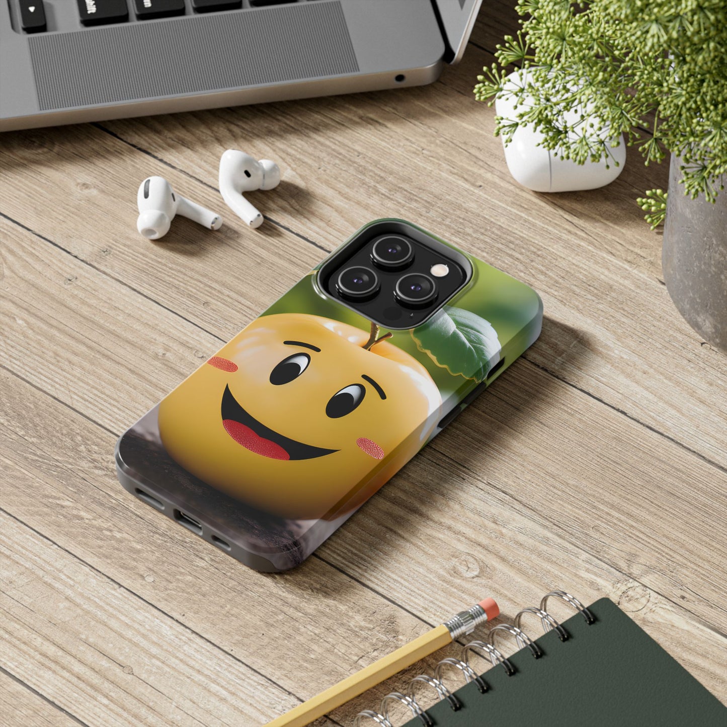 Happy Apple Tough iPhone Case