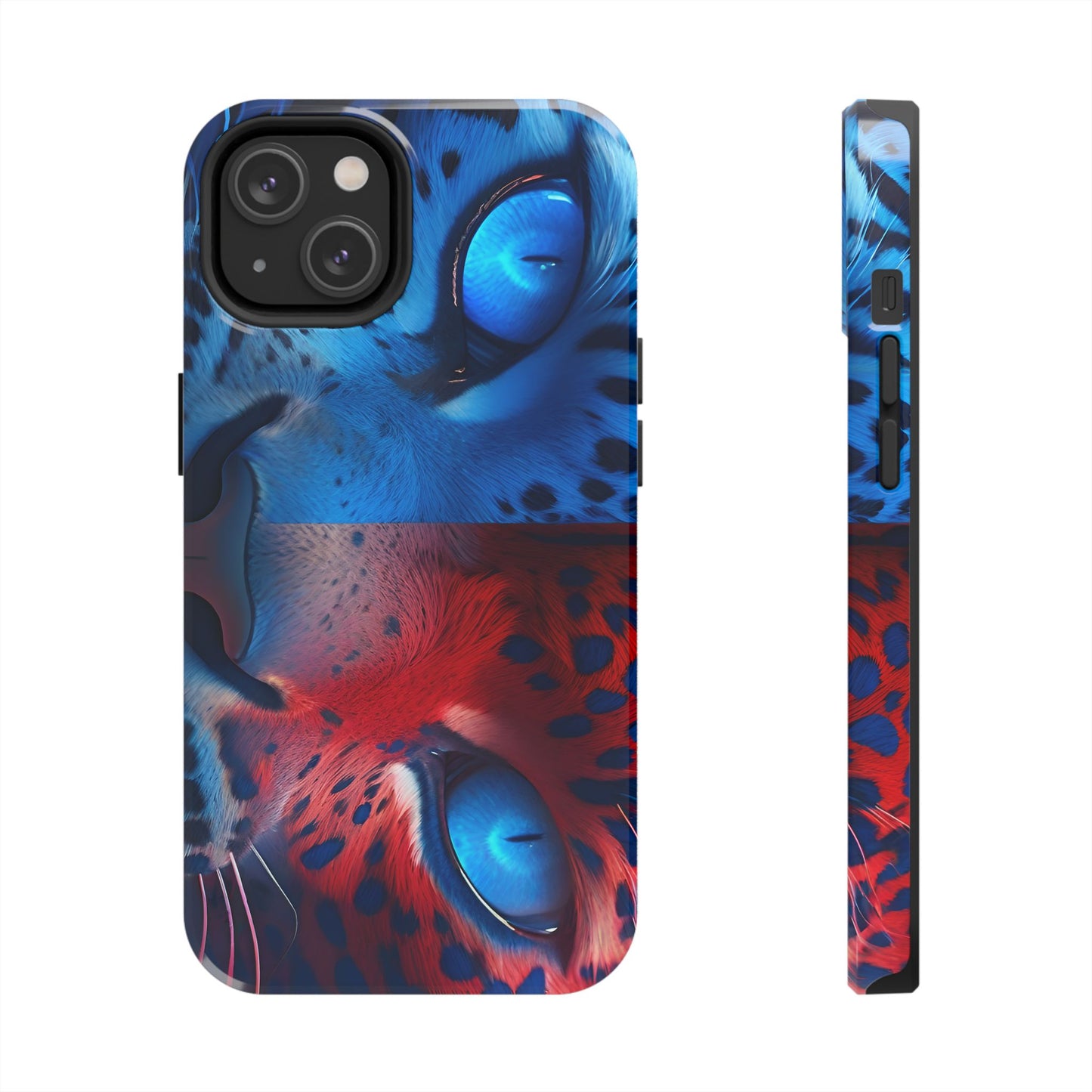 Blue Red Tiger Tough iPhone Cases