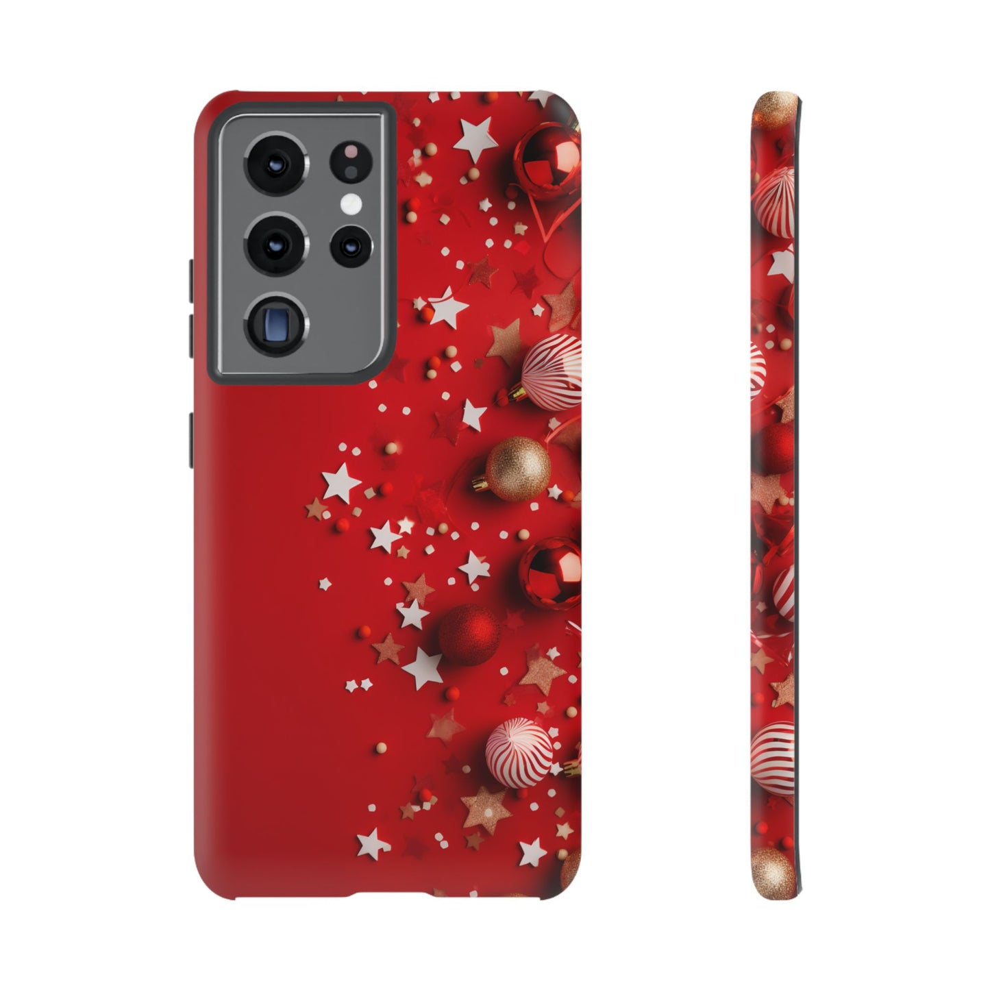 Luxury Red Christmas Decor Phone Case – Decorative Wrap-Inspired Design, Stylish Holiday Cover