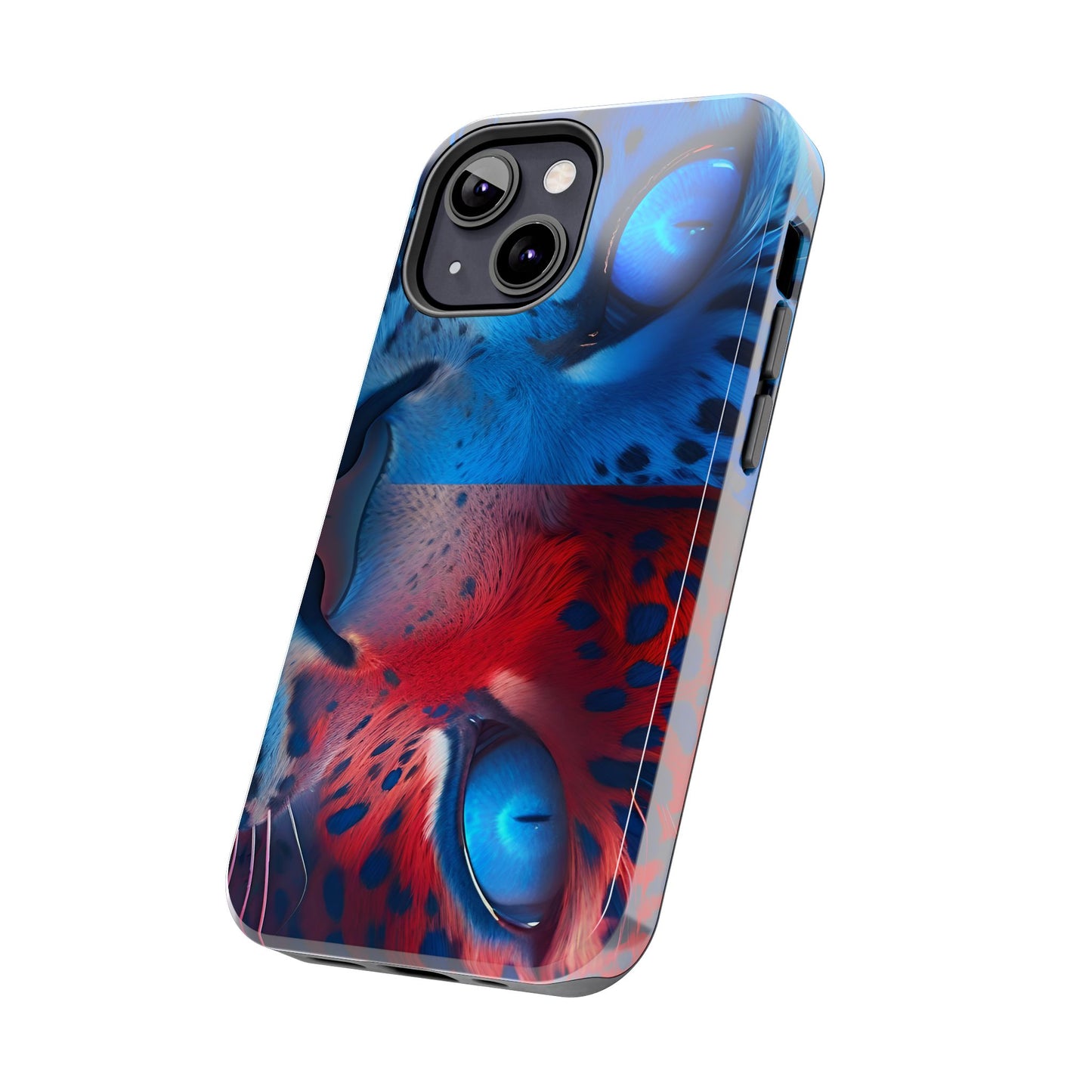 Blue Red Tiger Tough iPhone Cases