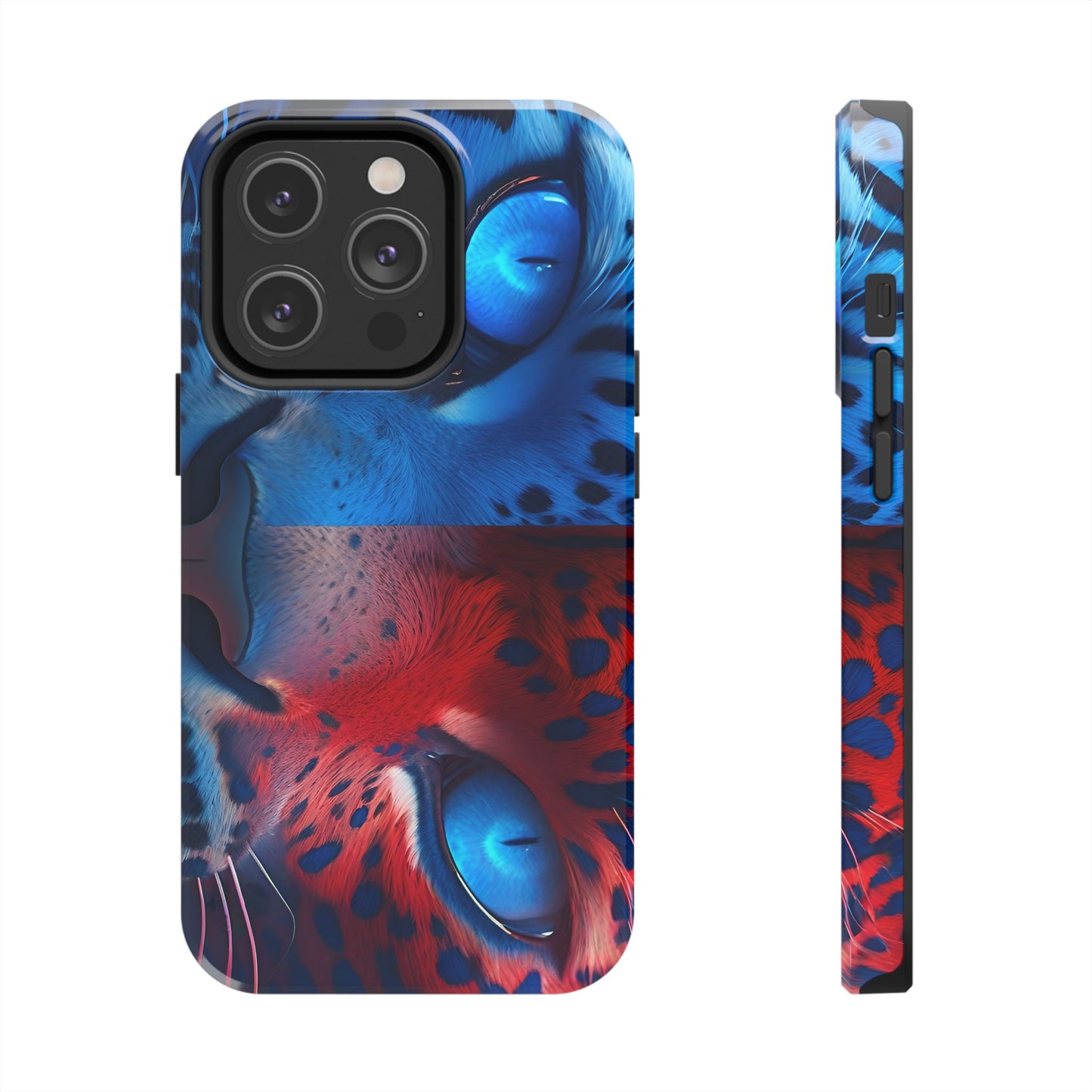 Blue Red Tiger Tough iPhone Cases