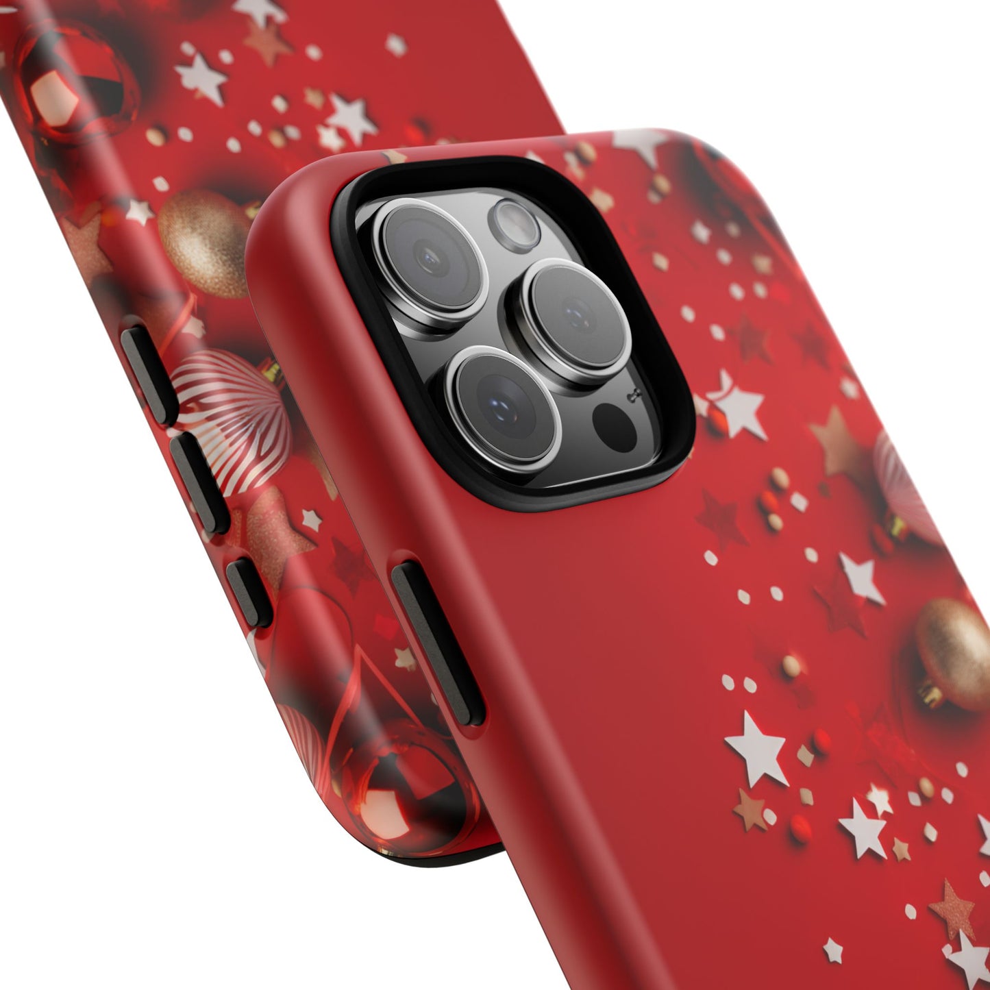 Luxury Red Christmas Decor Phone Case – Decorative Wrap-Inspired Design, Stylish Holiday Cover