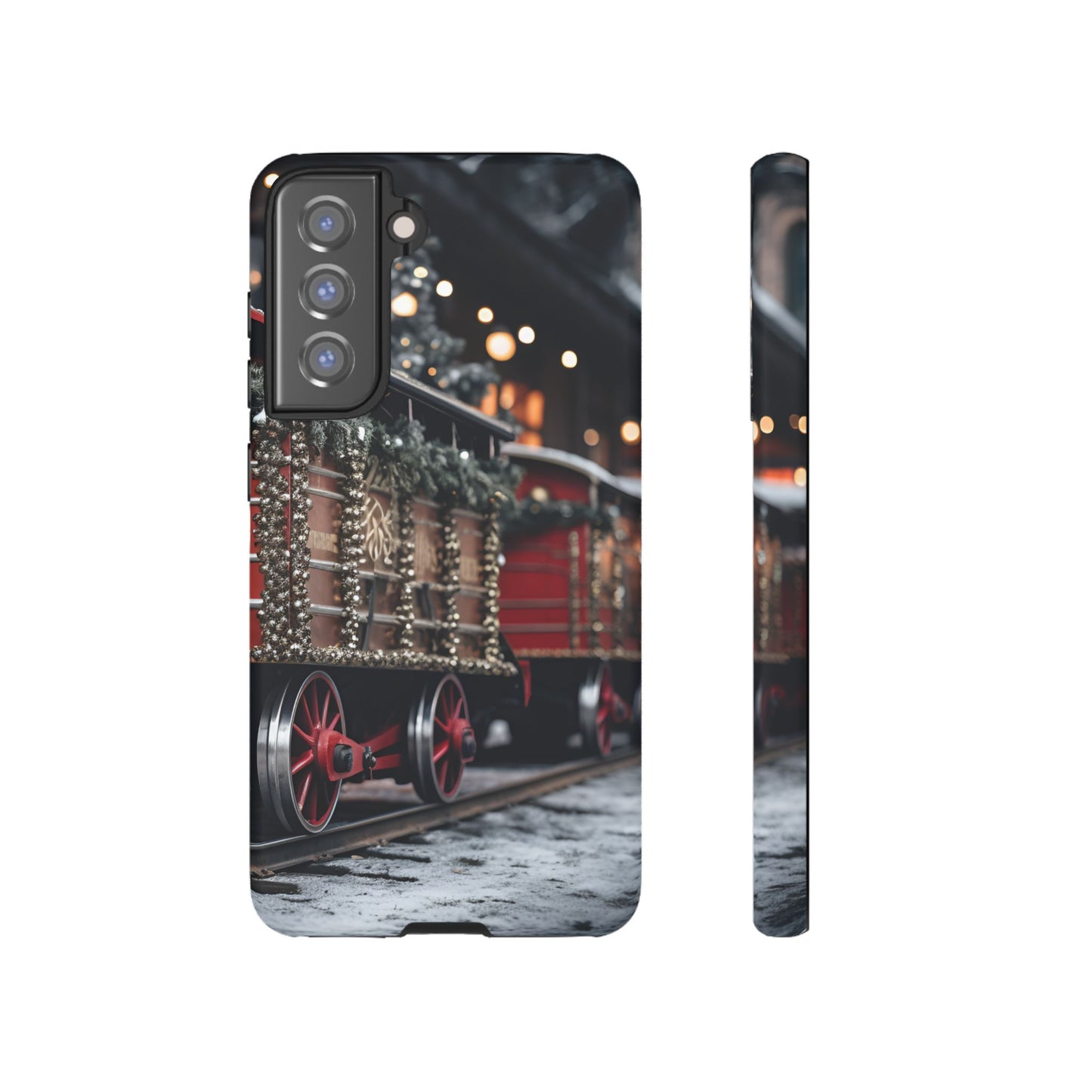 Christmas Train Phone Case – Festive Holiday Railroad Design, Vintage Winter Scene Protective Cover