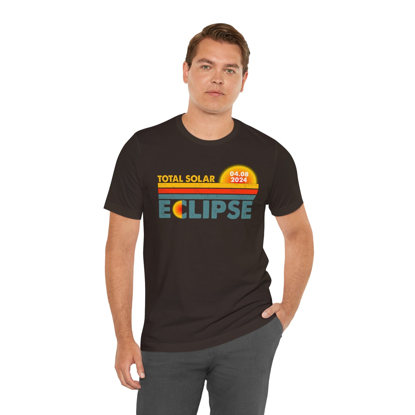 Retro Vintage Total Solar Eclipse April 8th 2024 Commemorative Unisex T-Shirt