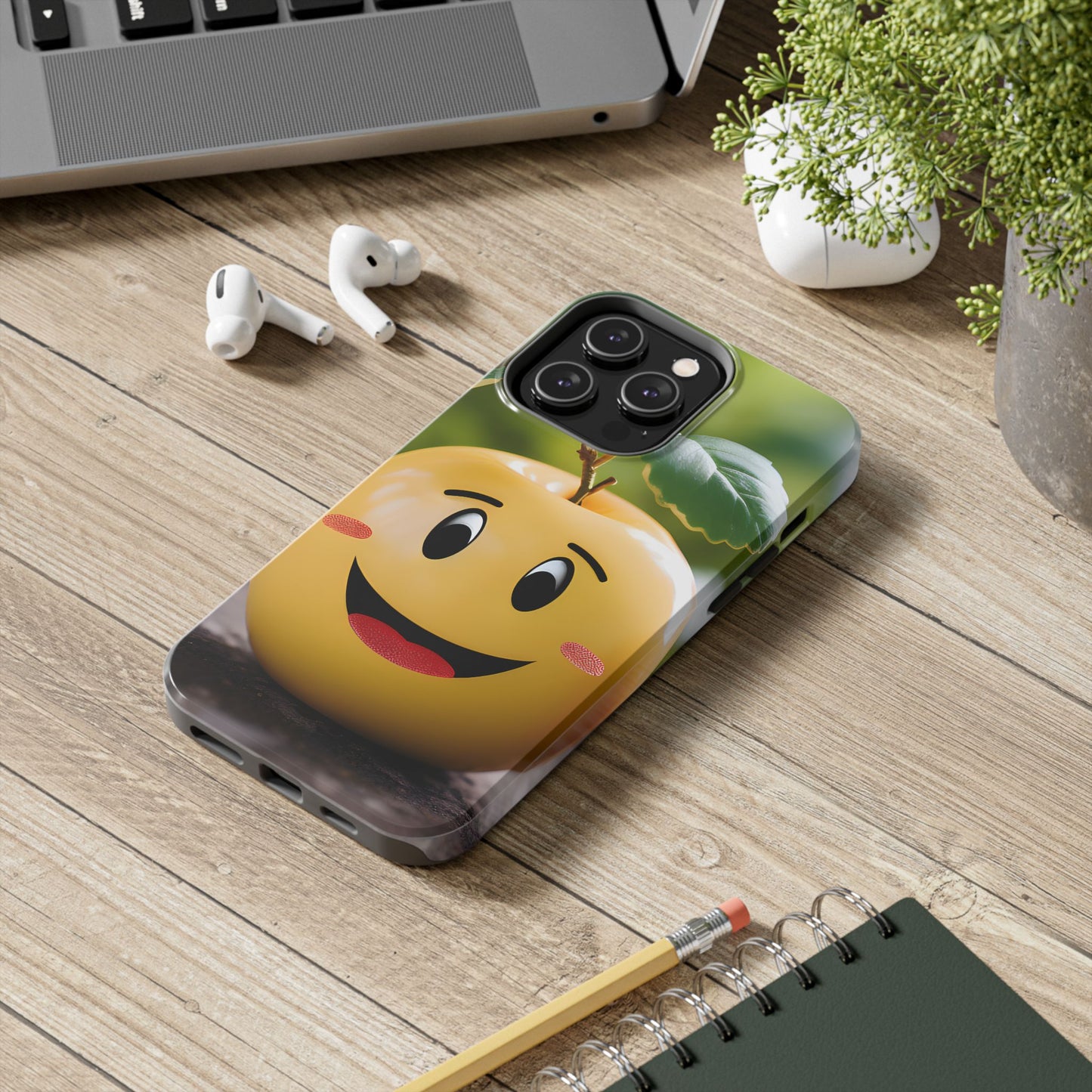 Happy Apple Tough iPhone Case