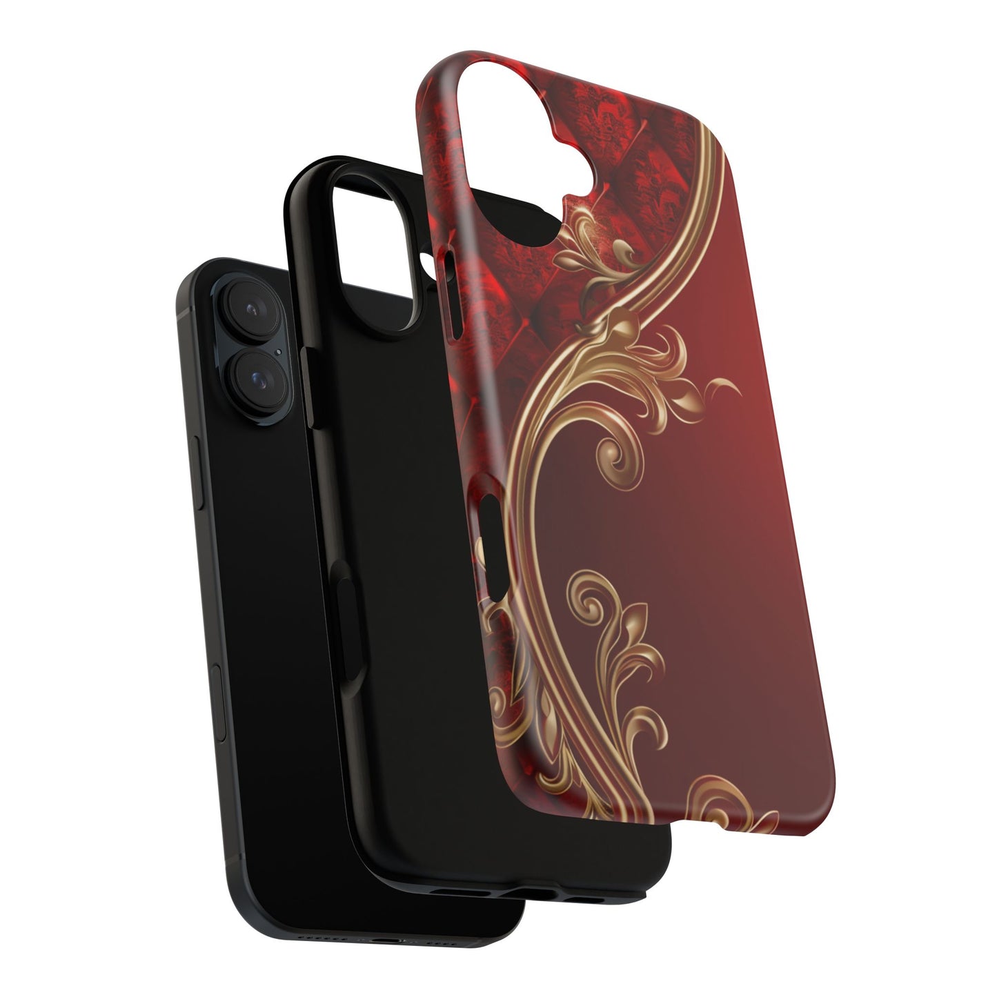 Luxury Red Christmas Phone Case – Festive Holiday Colors Design, Elegant Protective Cover