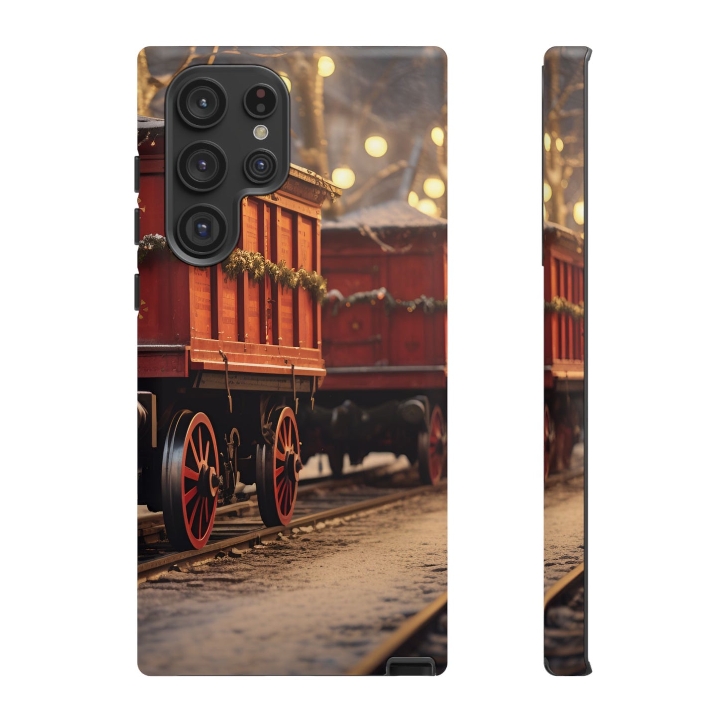 Festive Train Journey Phone Case – Christmas-Themed Locomotive Design, Elegant Holiday Protection