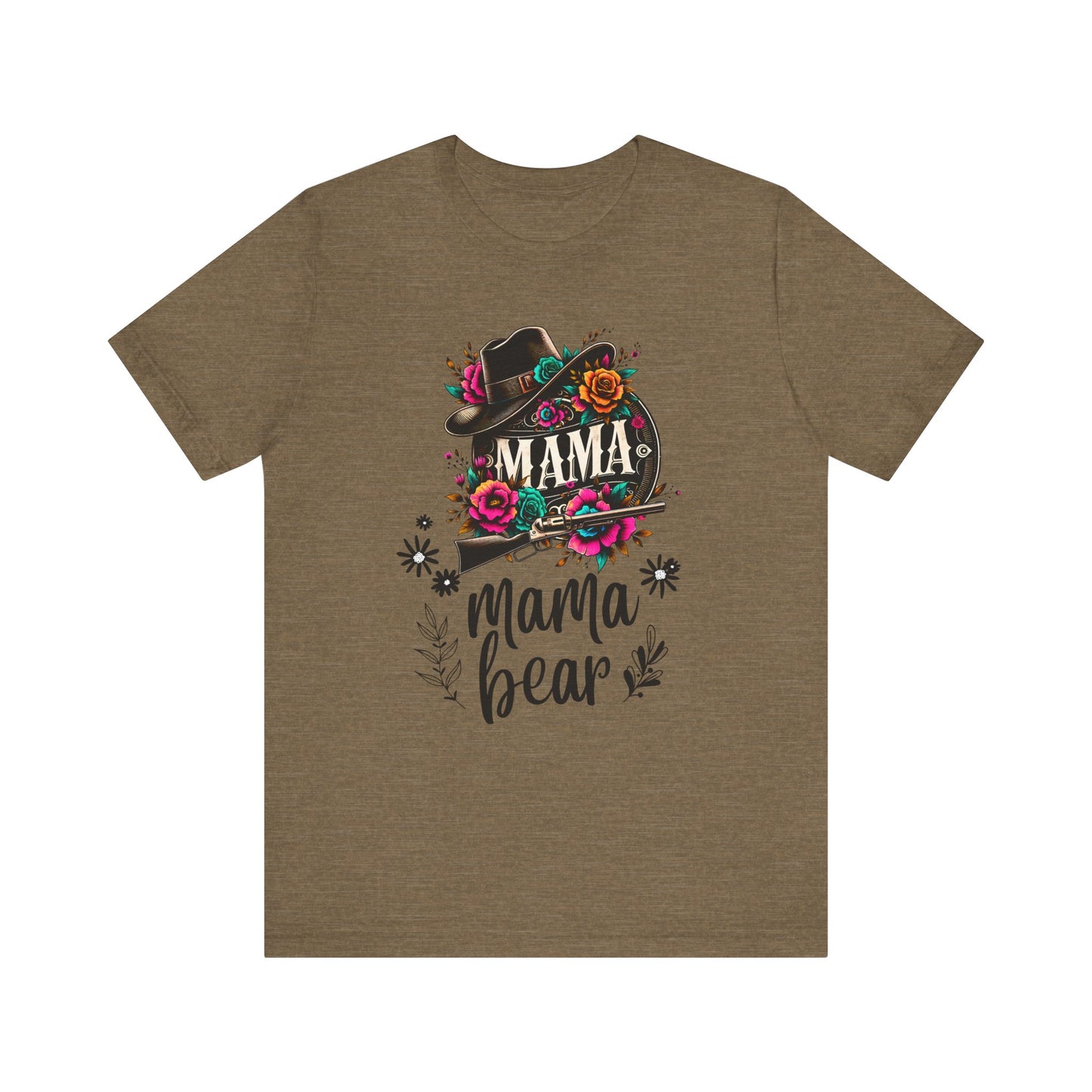 Mama Bear Flower Hut Mothers Day T-shirt BELLA CANVAS Short Sleeve Tee