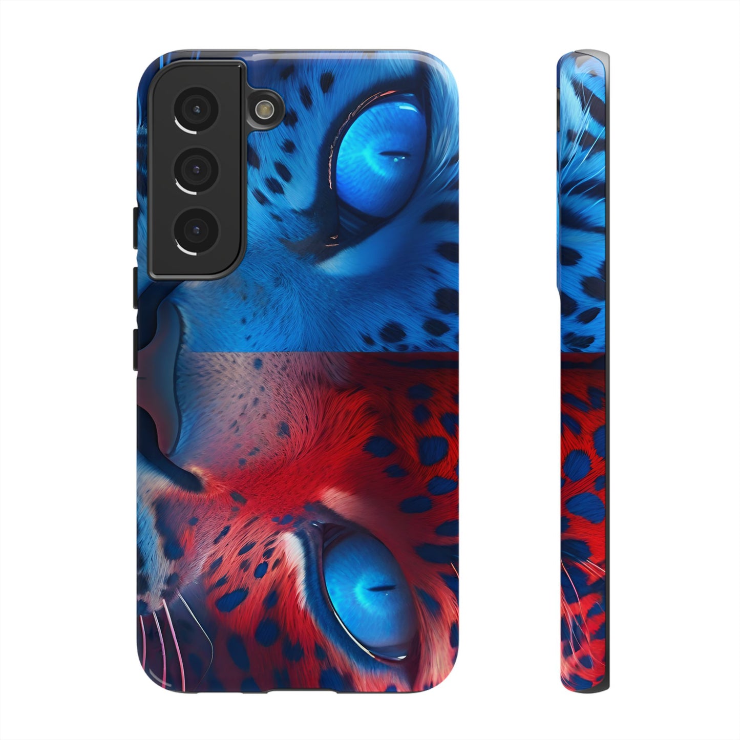 Samsung Galaxy Blue Red Tiger Tough phone Cases