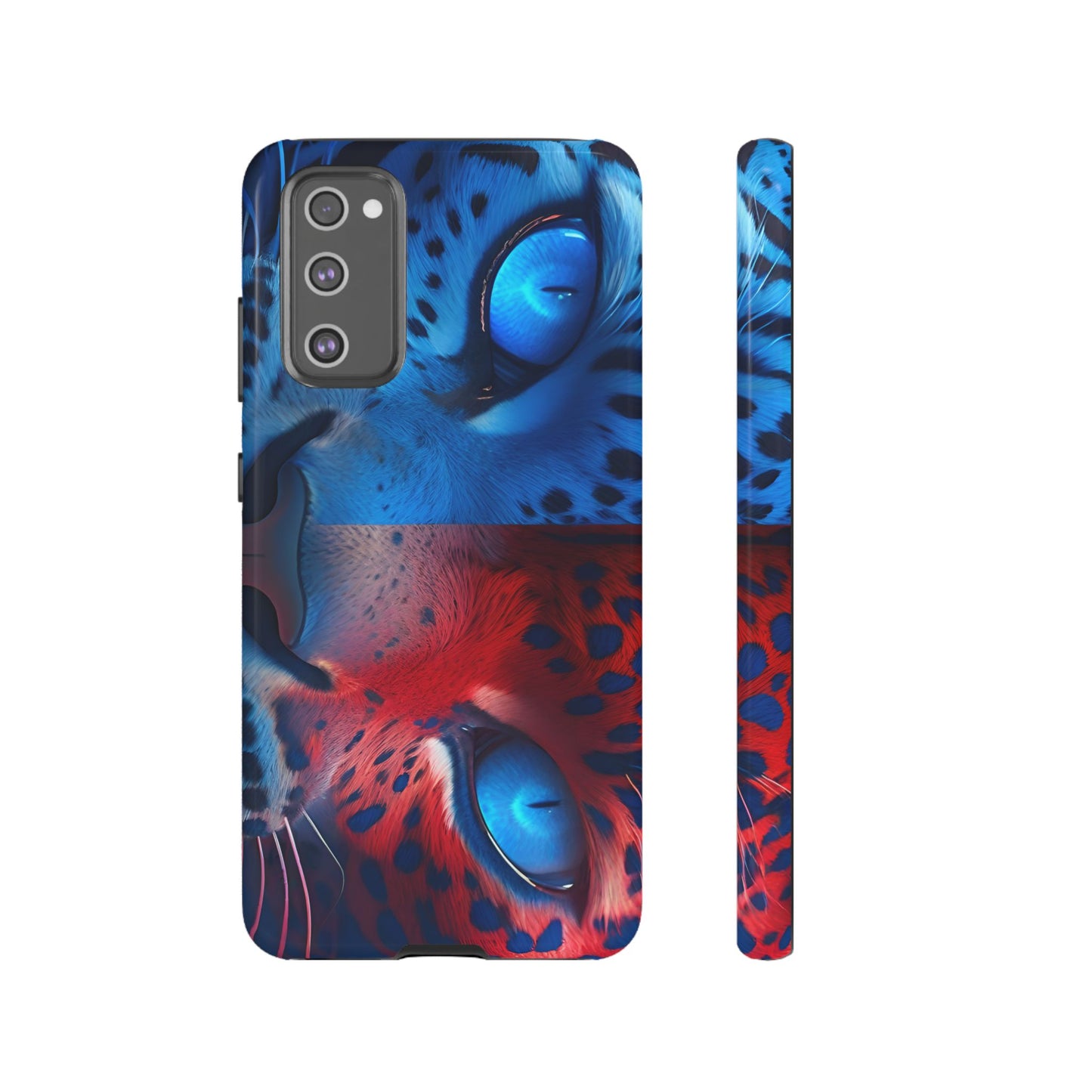 Samsung Galaxy Blue Red Tiger Tough phone Cases