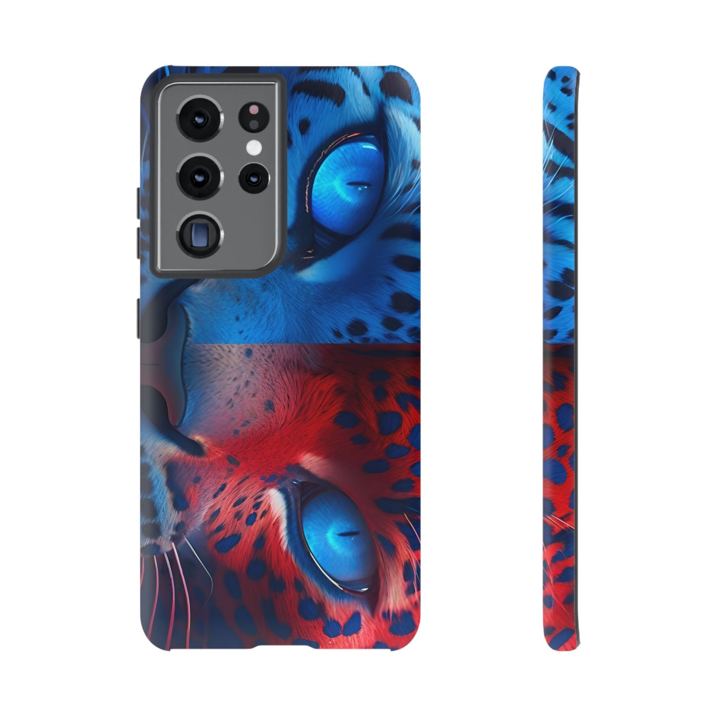 Samsung Galaxy Blue Red Tiger Tough phone Cases