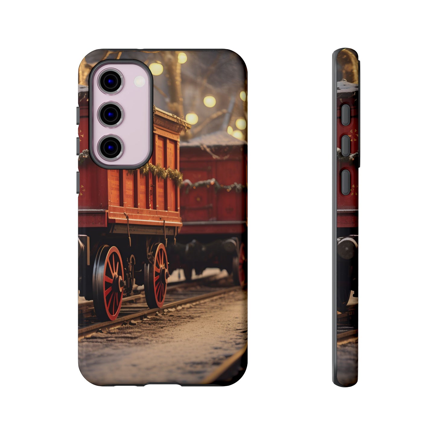 Festive Train Journey Phone Case – Christmas-Themed Locomotive Design, Elegant Holiday Protection