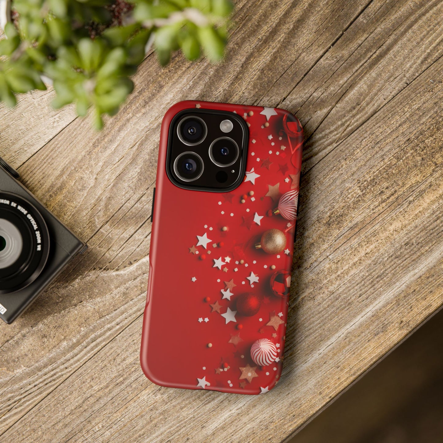 Luxury Red Christmas Decor Phone Case – Decorative Wrap-Inspired Design, Stylish Holiday Cover