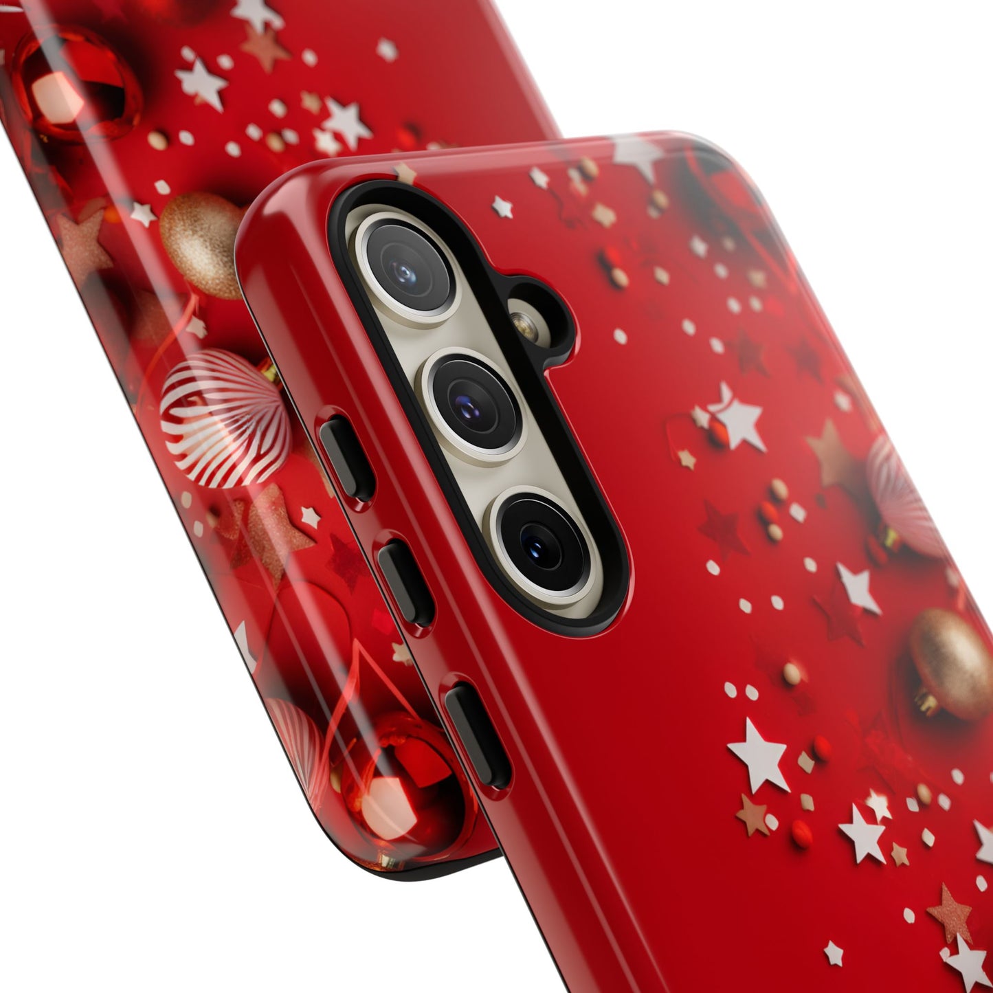 Luxury Red Christmas Decor Phone Case – Decorative Wrap-Inspired Design, Stylish Holiday Cover