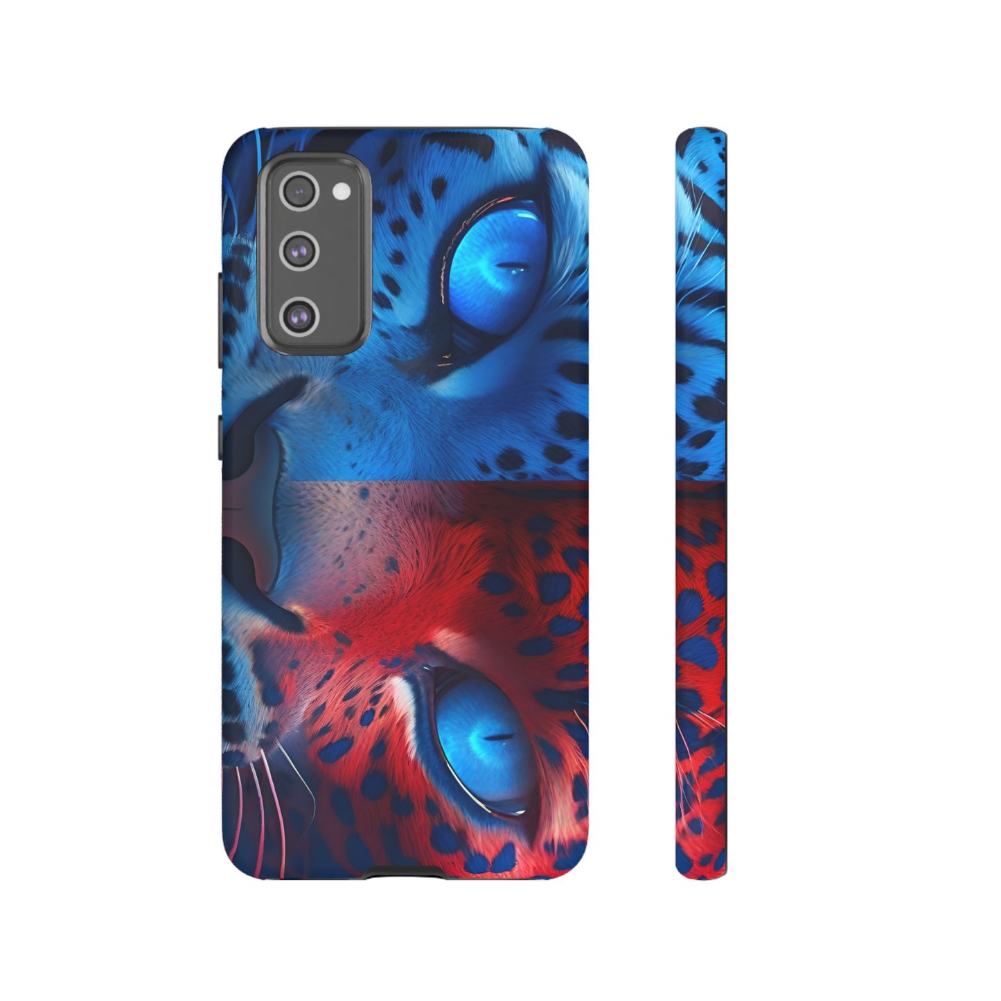 Samsung Galaxy Blue Red Tiger Tough phone Cases