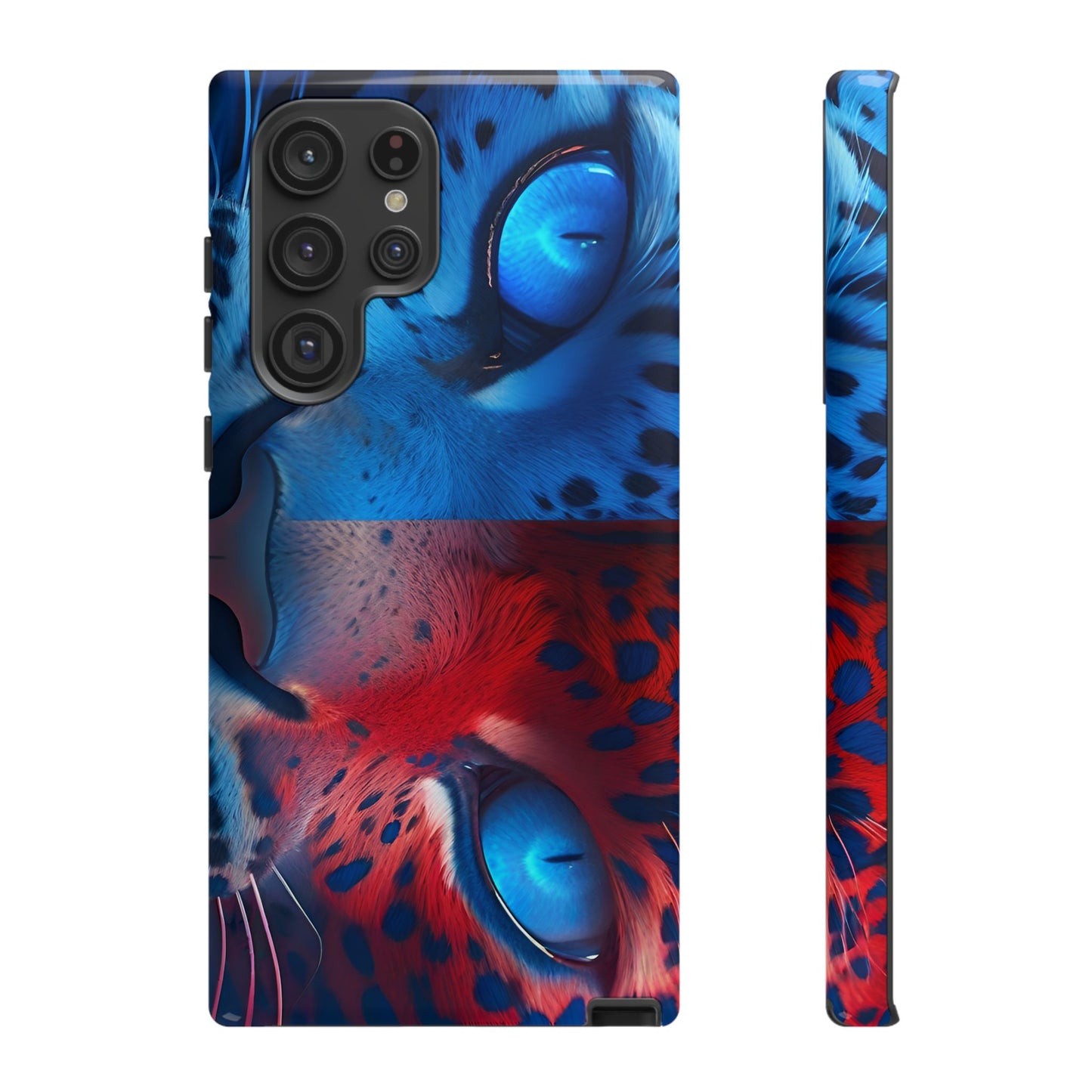 Samsung Galaxy Blue Red Tiger Tough phone Cases