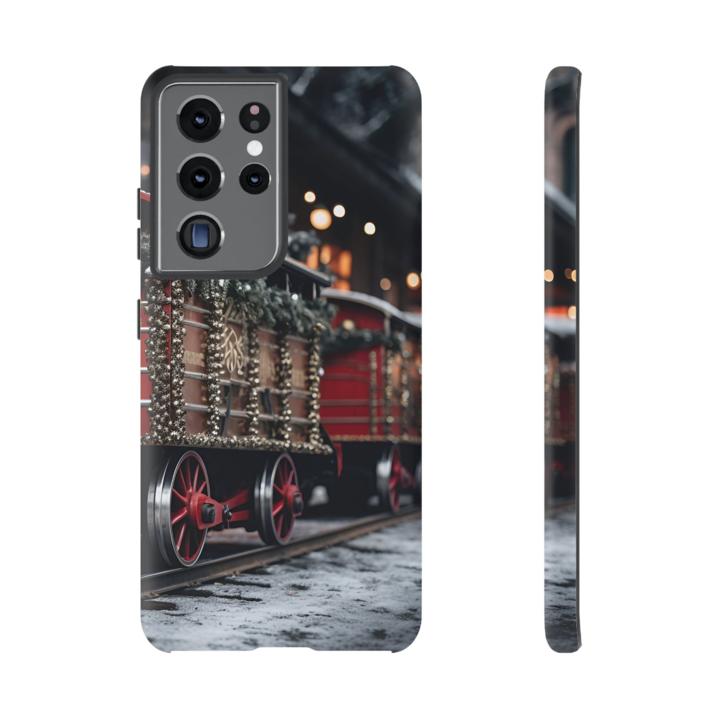 Christmas Train Phone Case – Festive Holiday Railroad Design, Vintage Winter Scene Protective Cover