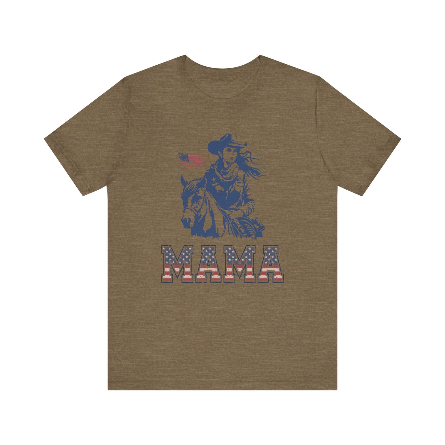 Mama American Retro Mothers Day T-shirt BELLA CANVAS Short Sleeve Tee