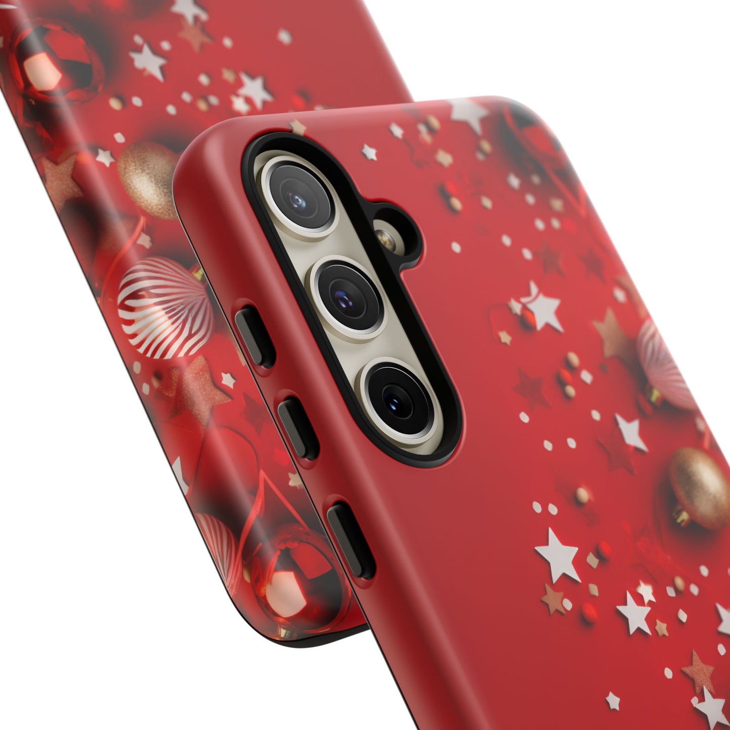 Luxury Red Christmas Decor Phone Case – Decorative Wrap-Inspired Design, Stylish Holiday Cover