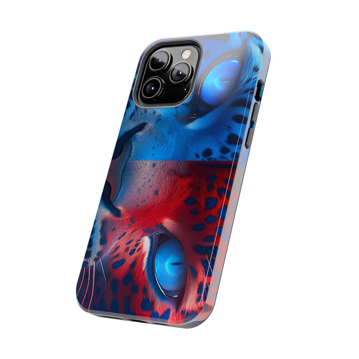 Blue Red Tiger Tough iPhone Cases