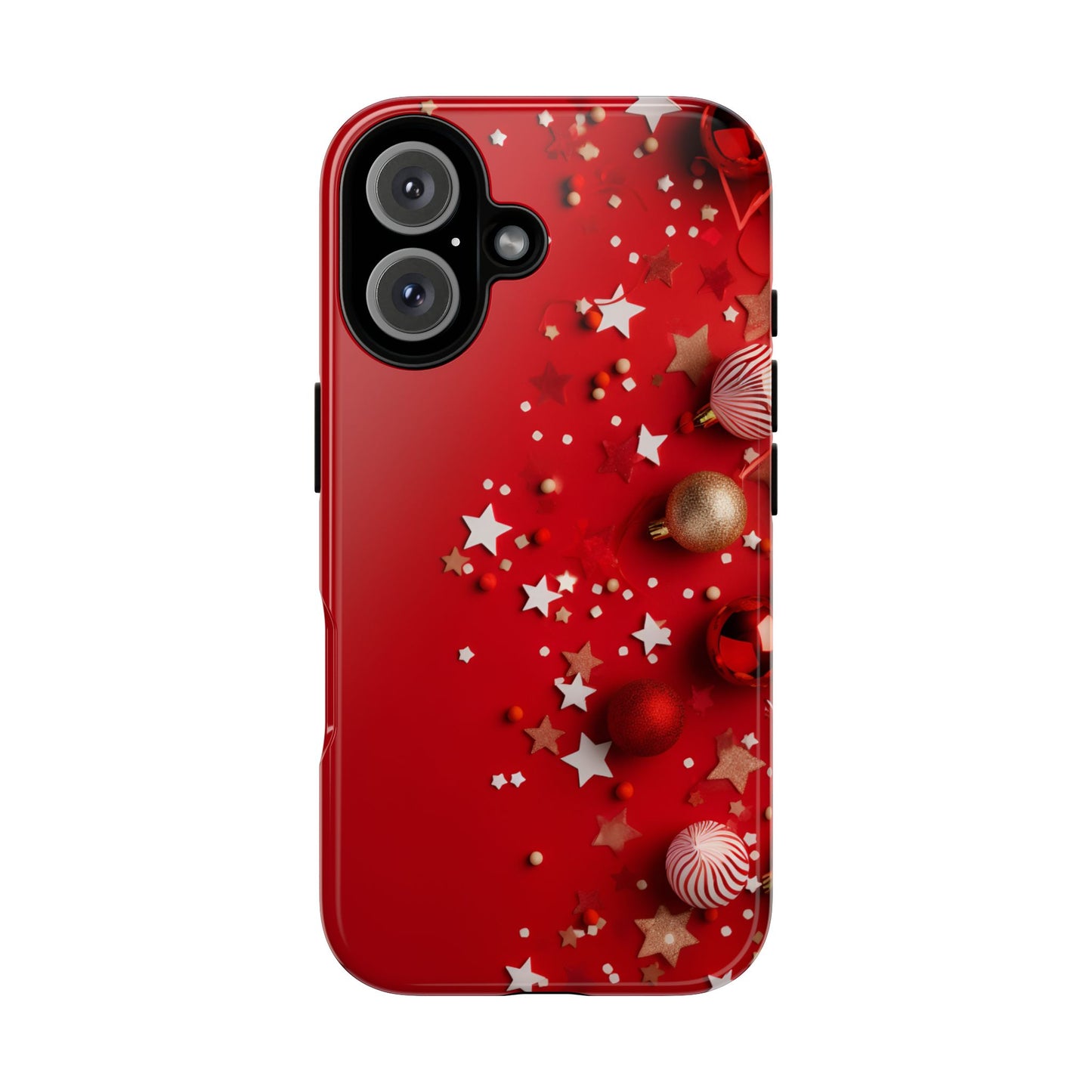 Luxury Red Christmas Decor Phone Case – Decorative Wrap-Inspired Design, Stylish Holiday Cover