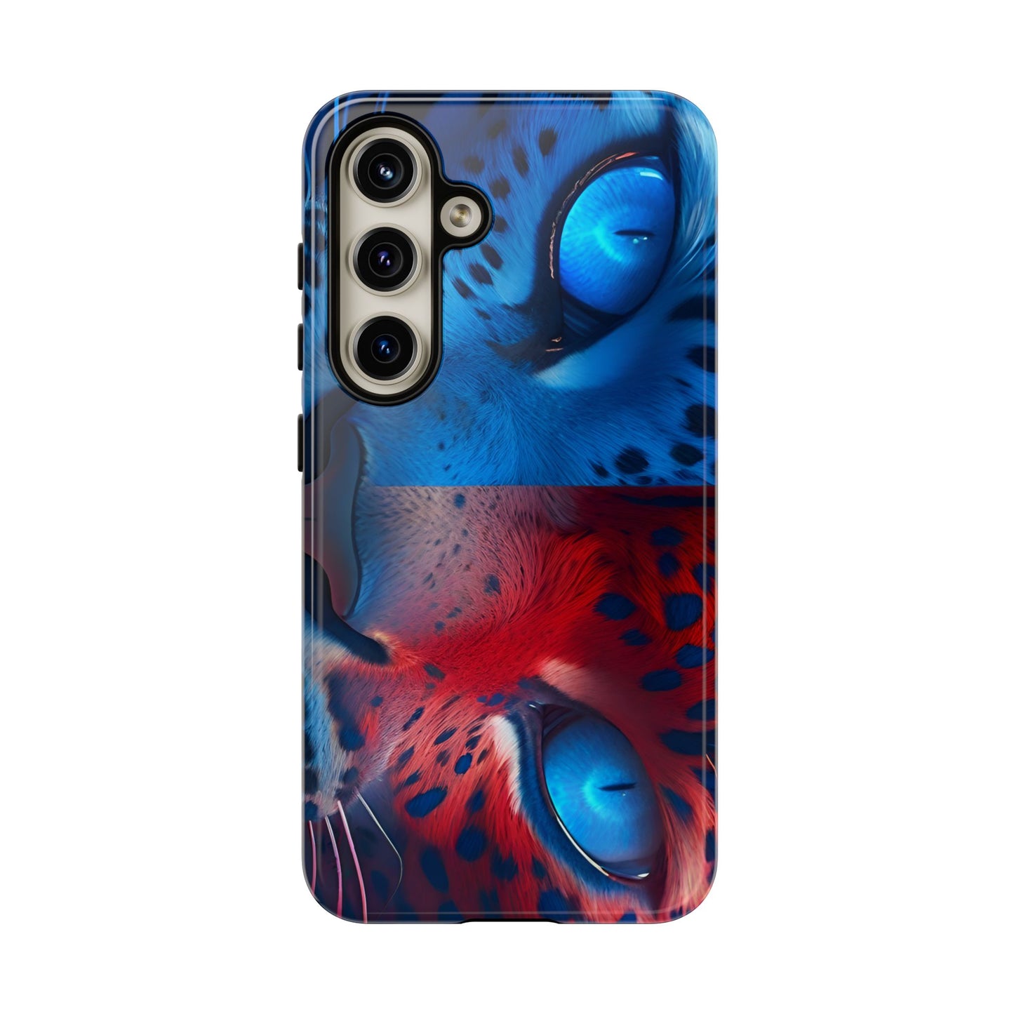 Samsung Galaxy Blue Red Tiger Tough phone Cases