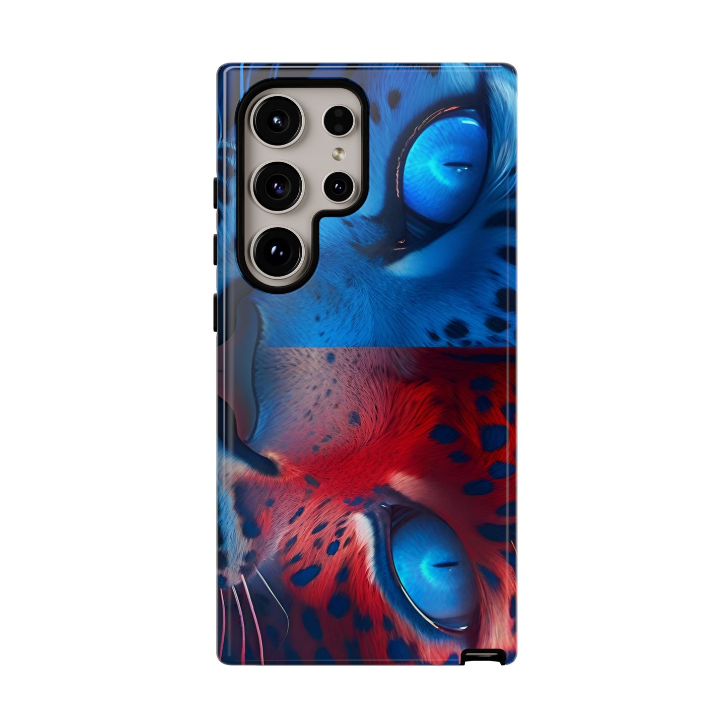 Samsung Galaxy Blue Red Tiger Tough phone Cases