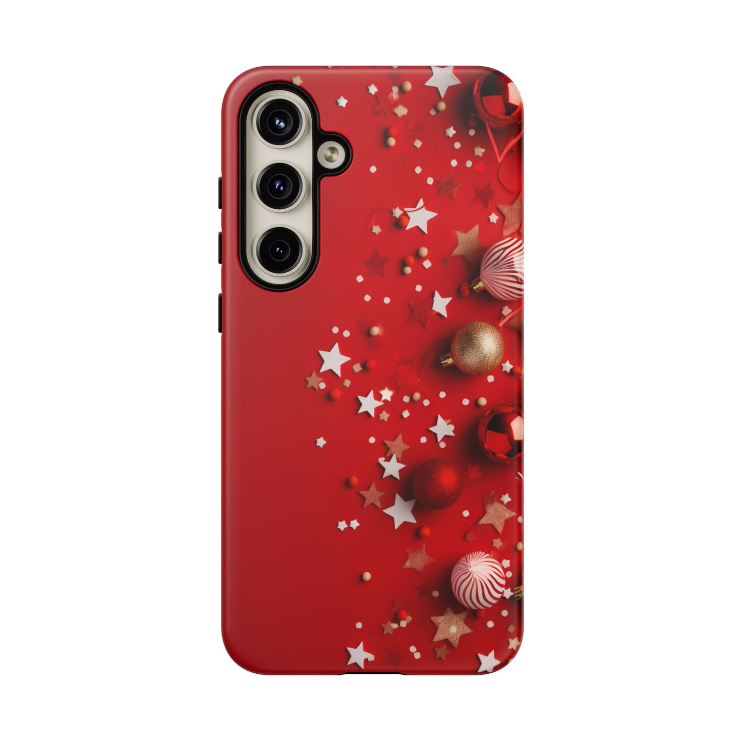 Luxury Red Christmas Decor Phone Case – Decorative Wrap-Inspired Design, Stylish Holiday Cover