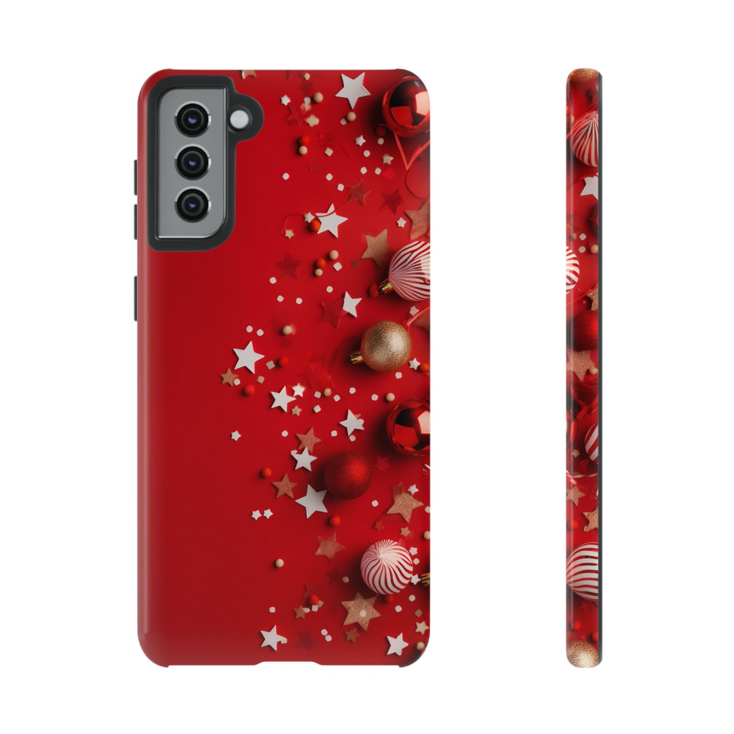 Luxury Red Christmas Decor Phone Case – Decorative Wrap-Inspired Design, Stylish Holiday Cover