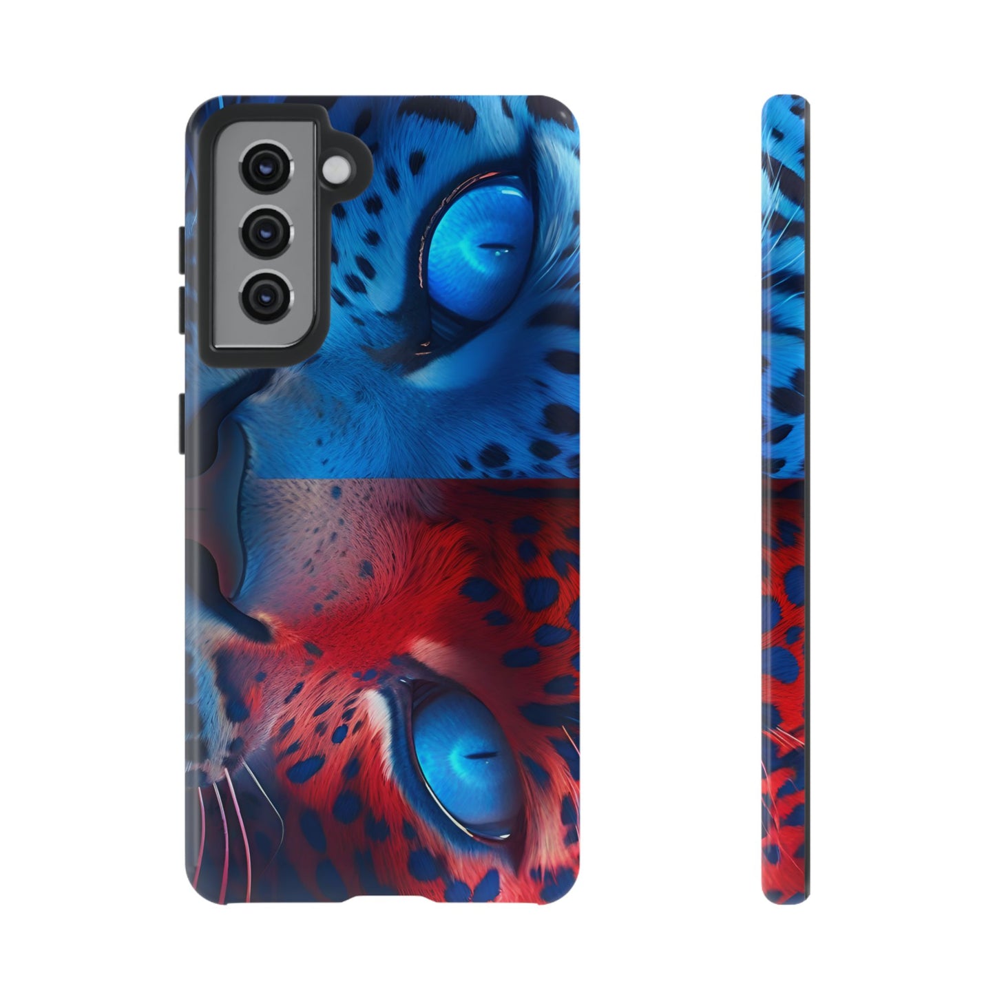 Samsung Galaxy Blue Red Tiger Tough phone Cases