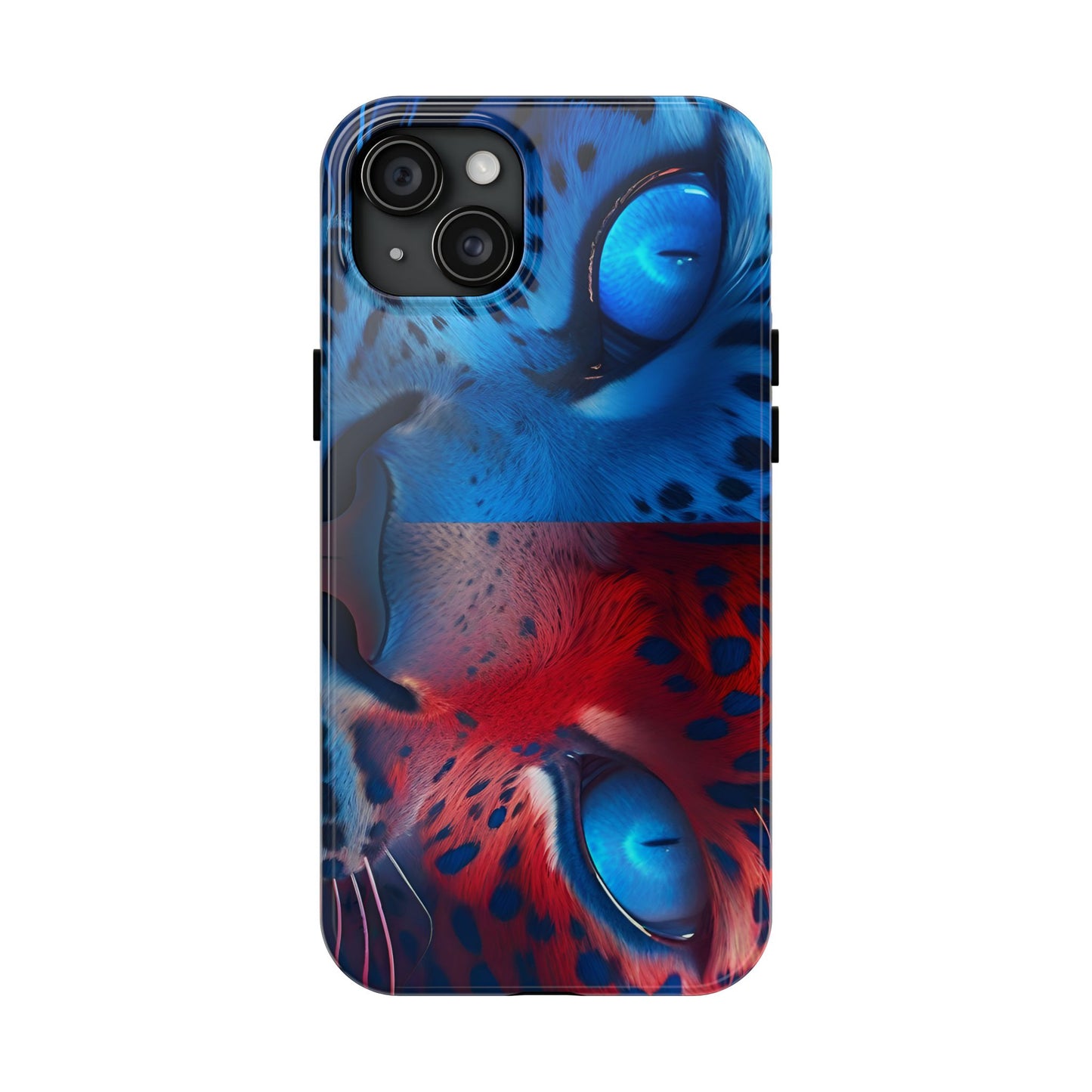 Blue Red Tiger Tough iPhone Cases