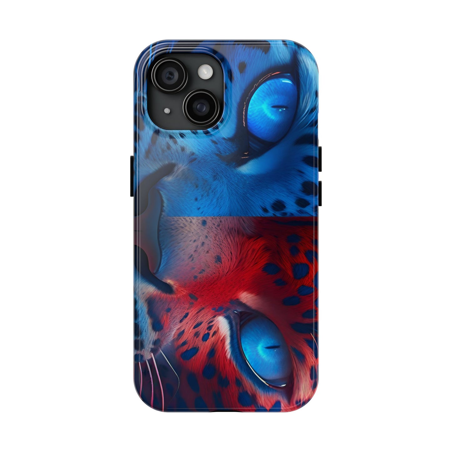 Blue Red Tiger Tough iPhone Cases