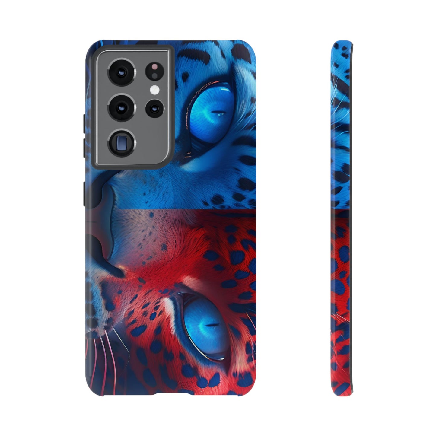 Samsung Galaxy Blue Red Tiger Tough phone Cases