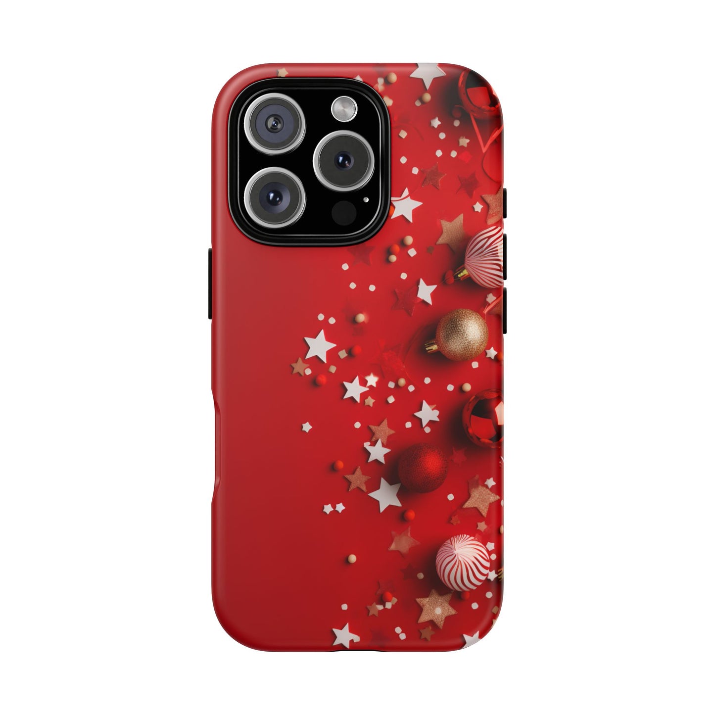 Luxury Red Christmas Decor Phone Case – Decorative Wrap-Inspired Design, Stylish Holiday Cover