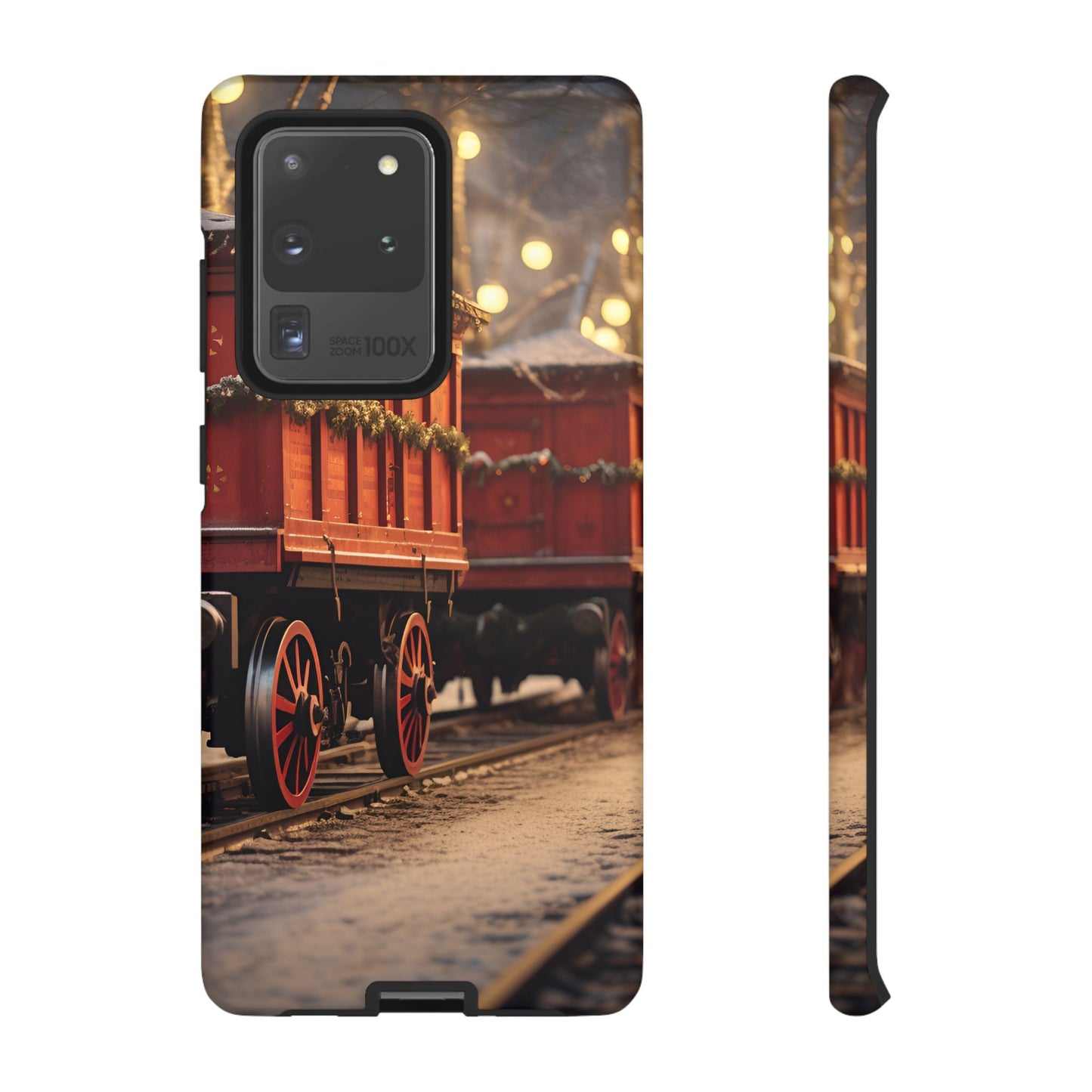 Festive Train Journey Phone Case – Christmas-Themed Locomotive Design, Elegant Holiday Protection