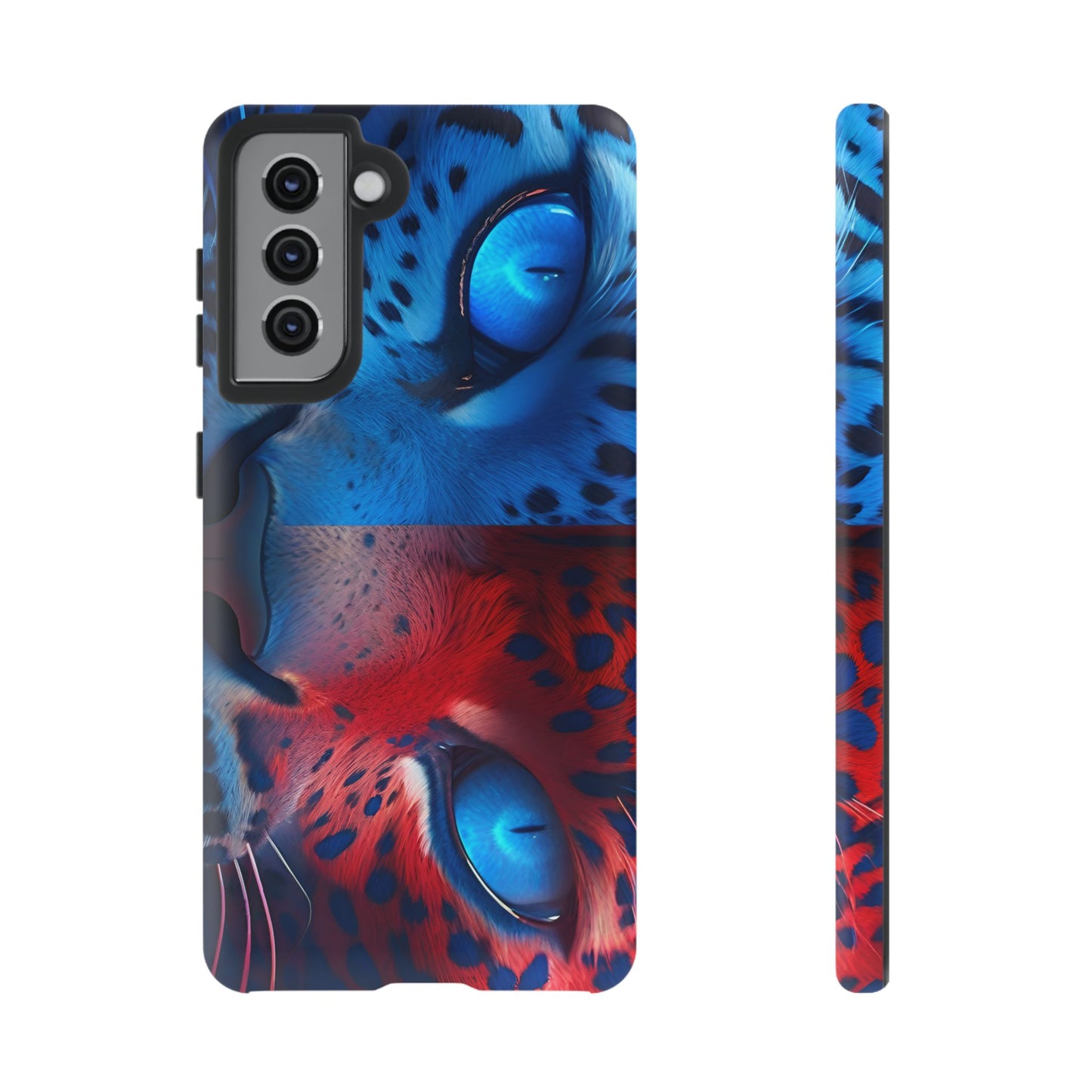 Samsung Galaxy Blue Red Tiger Tough phone Cases