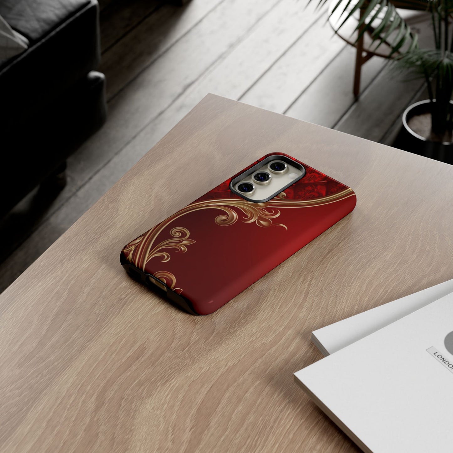 Luxury Red Christmas Phone Case – Festive Holiday Colors Design, Elegant Protective Cover