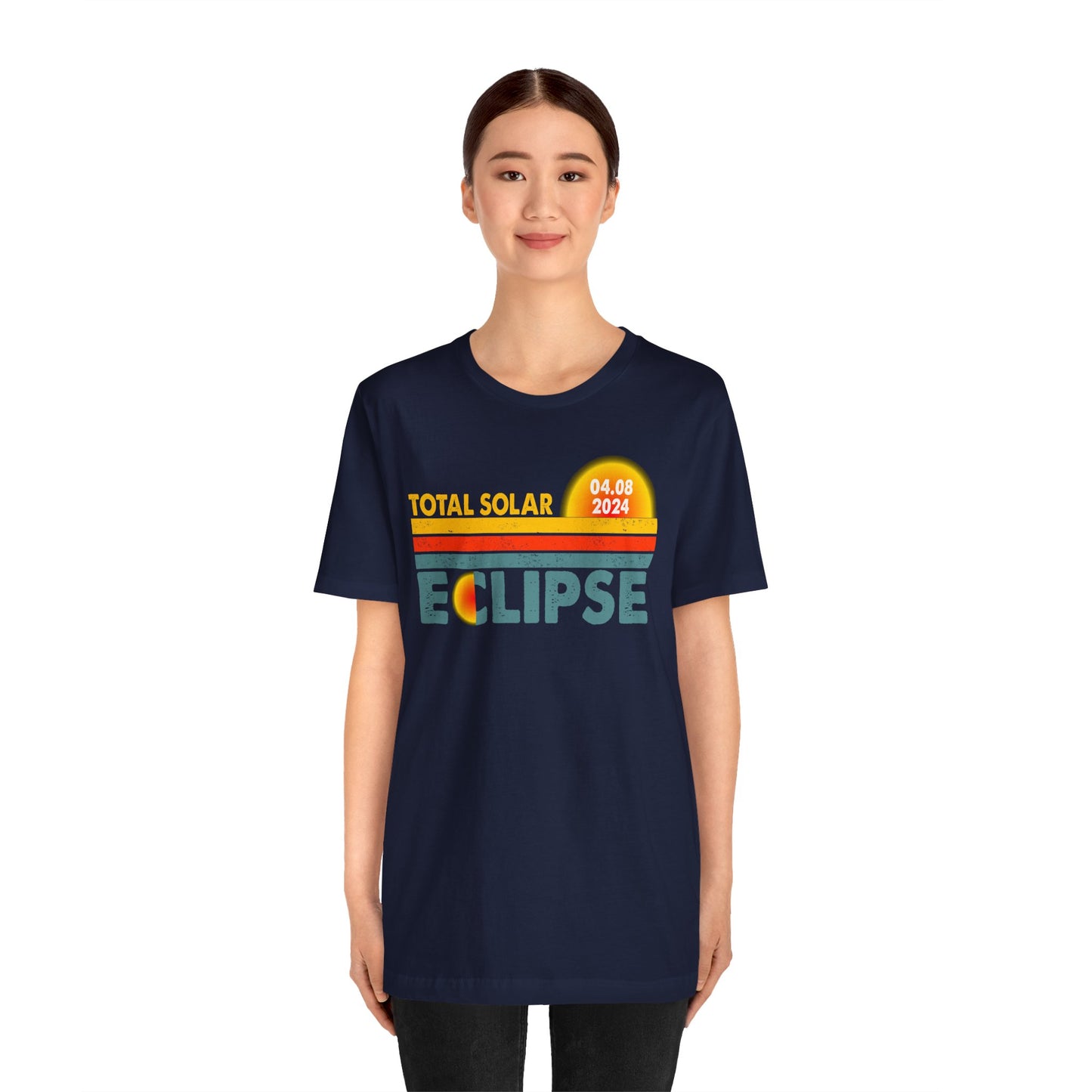 Retro Vintage Total Solar Eclipse April 8th 2024 Commemorative Unisex T-Shirt