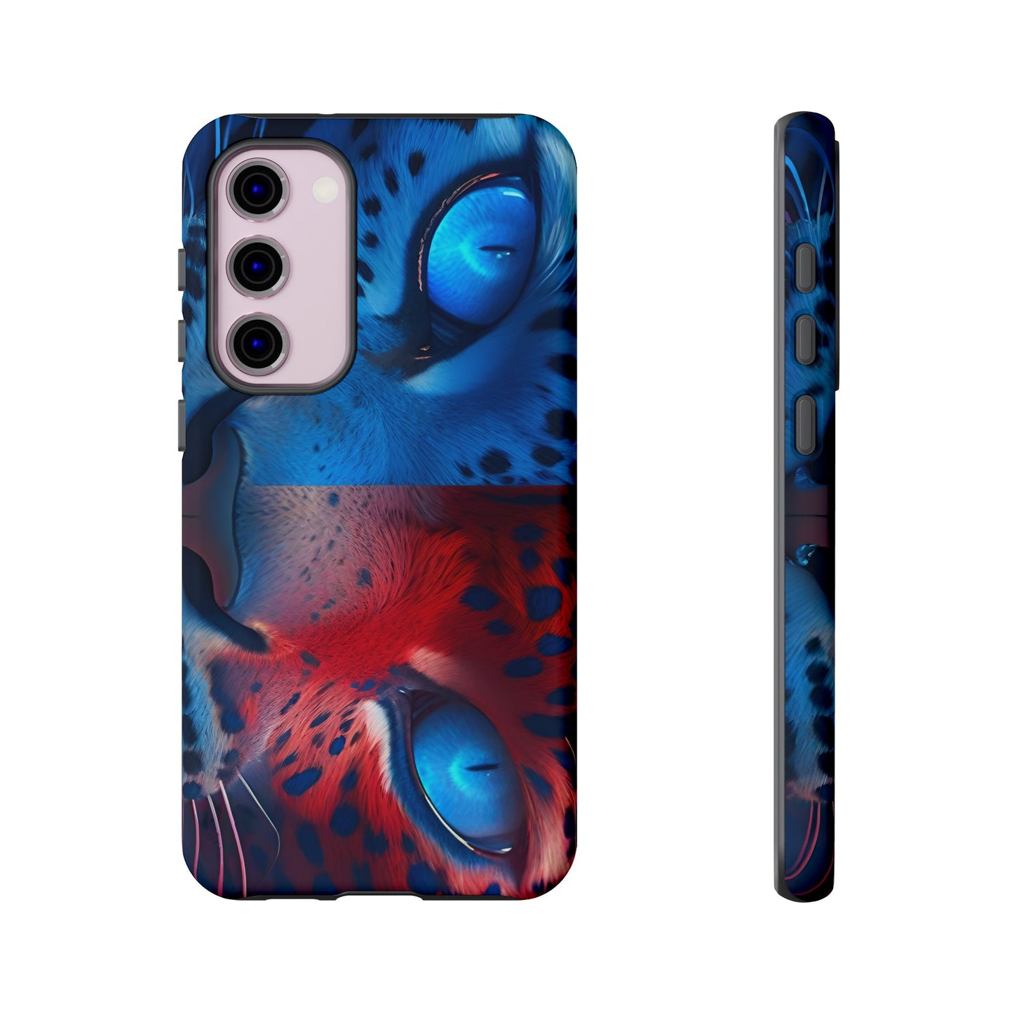 Samsung Galaxy Blue Red Tiger Tough phone Cases