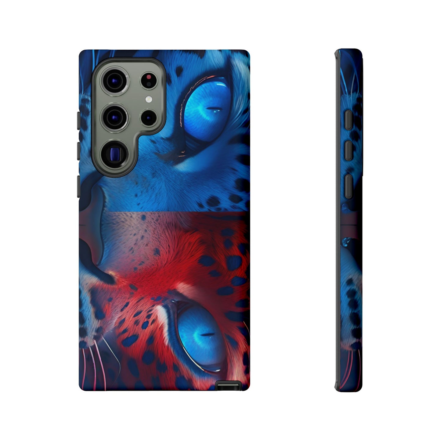 Samsung Galaxy Blue Red Tiger Tough phone Cases