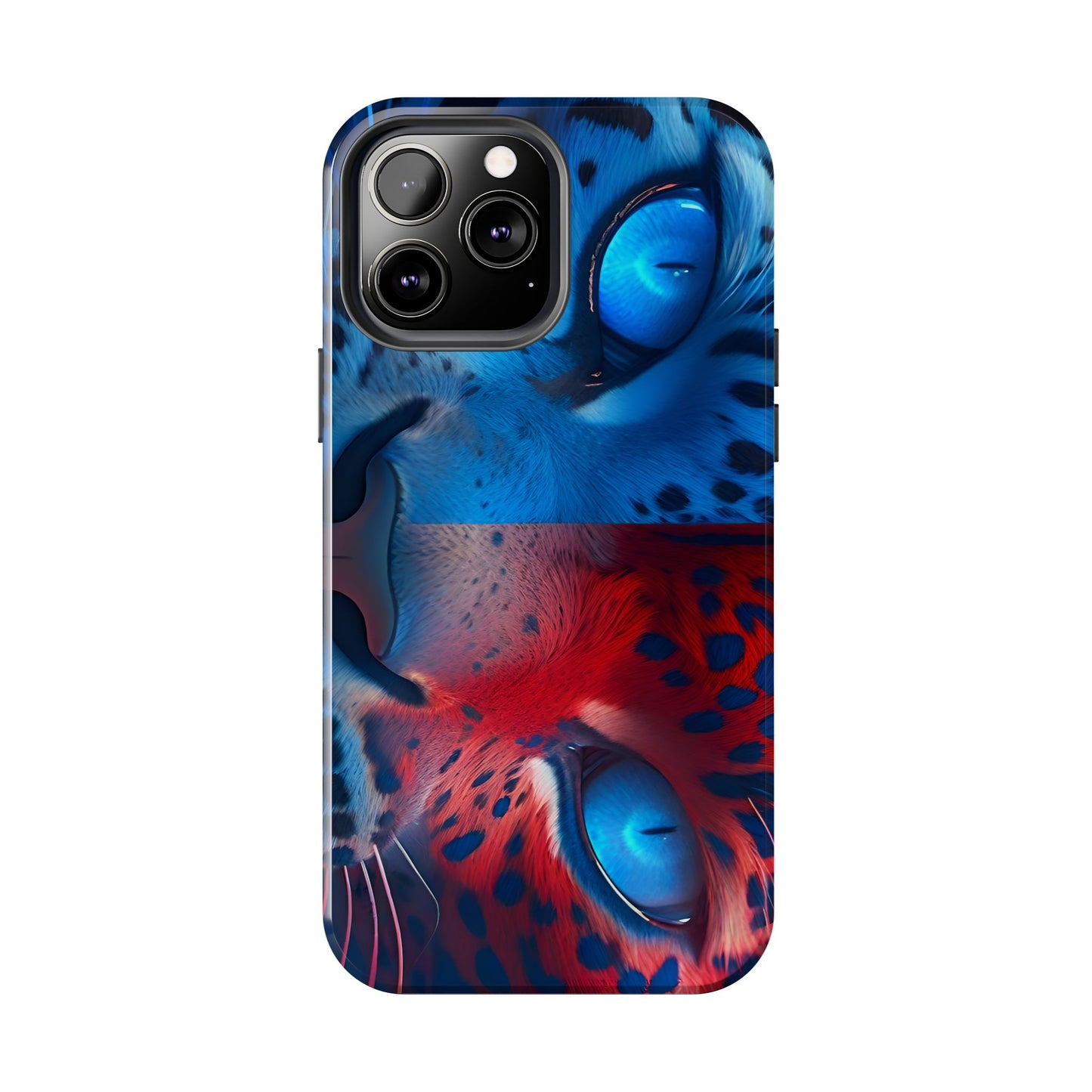 Blue Red Tiger Tough iPhone Cases