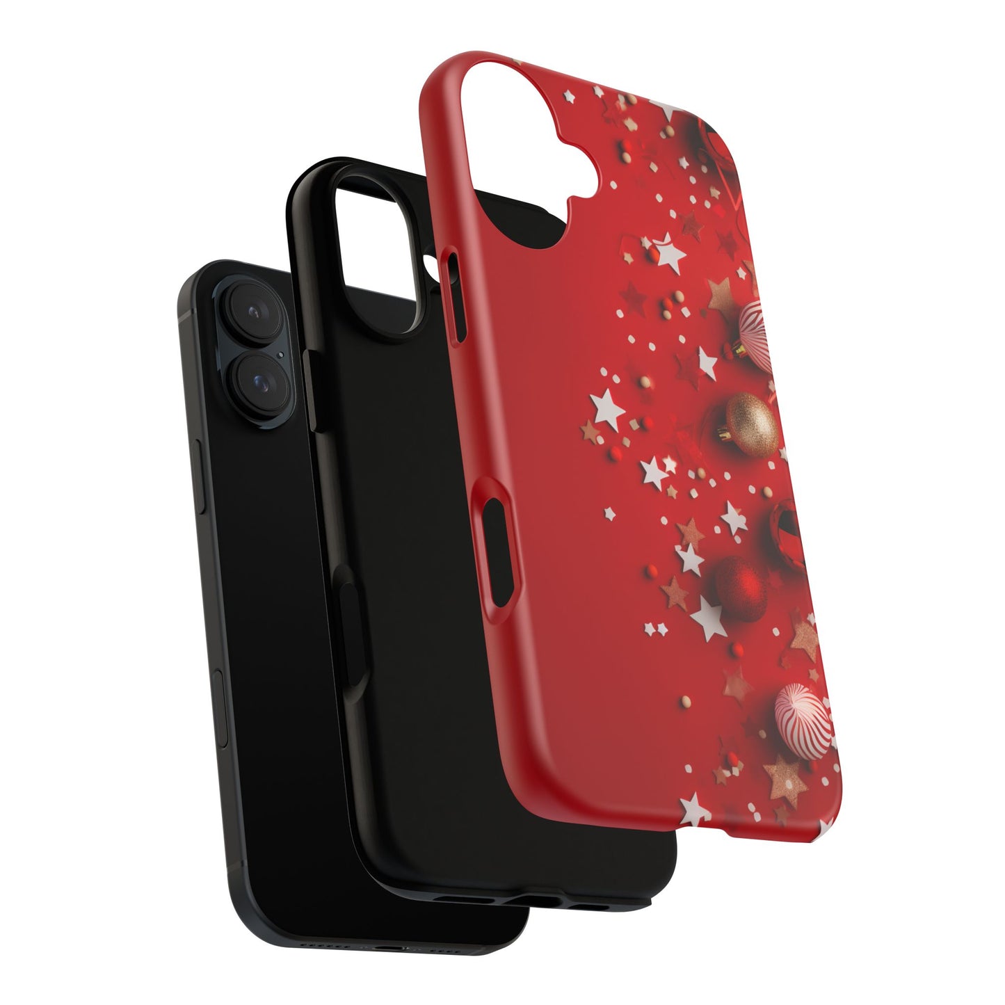 Luxury Red Christmas Decor Phone Case – Decorative Wrap-Inspired Design, Stylish Holiday Cover