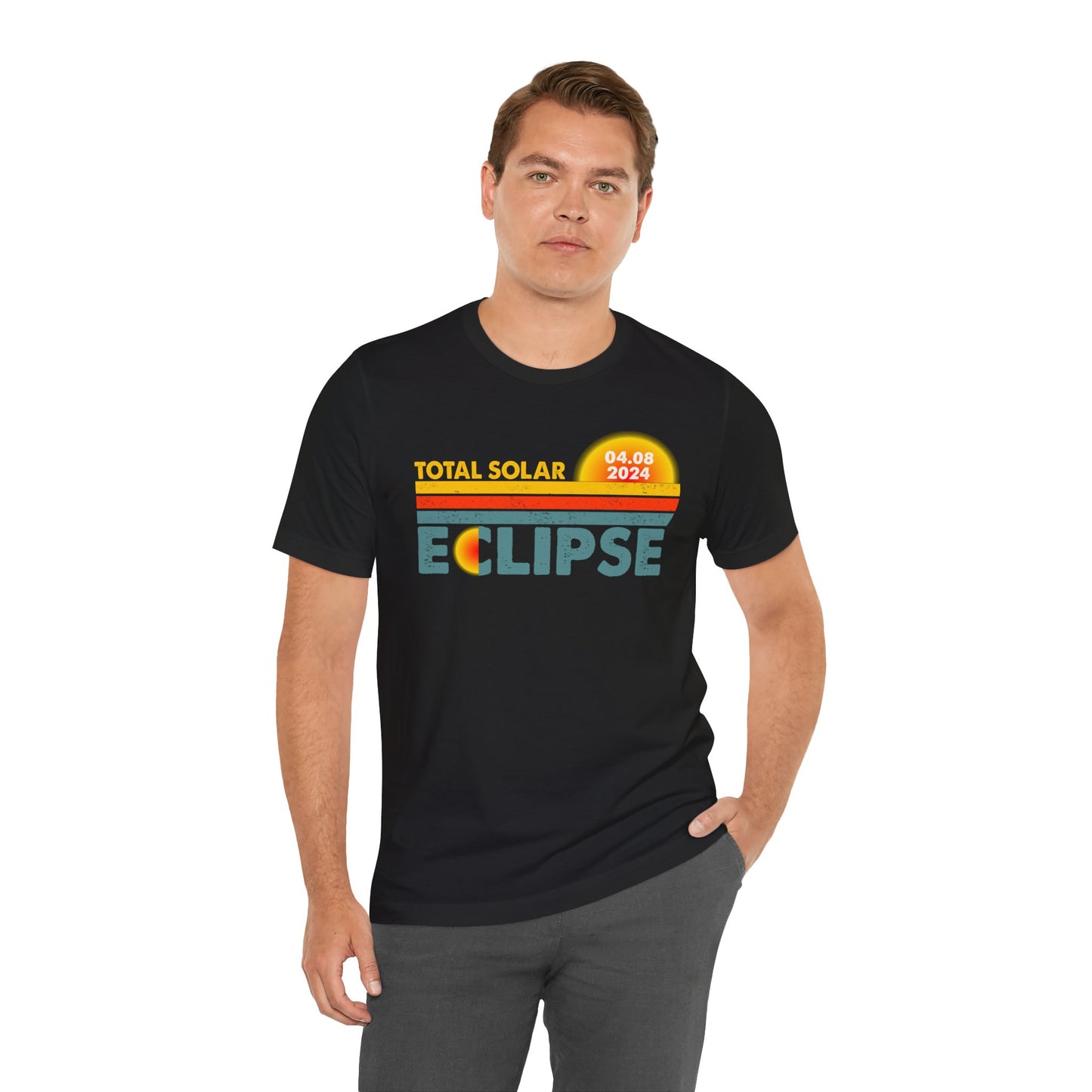 Retro Vintage Total Solar Eclipse April 8th 2024 Commemorative Unisex T-Shirt