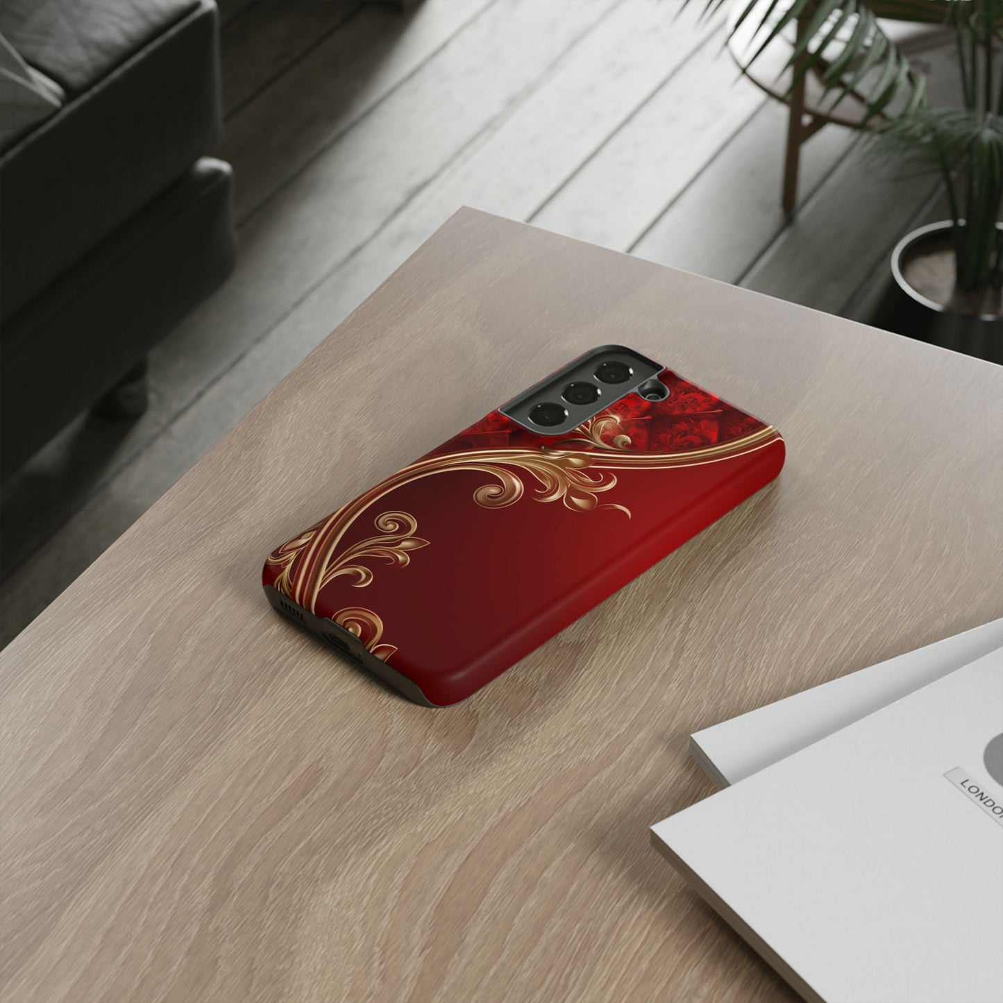 Luxury Red Christmas Phone Case – Festive Holiday Colors Design, Elegant Protective Cover