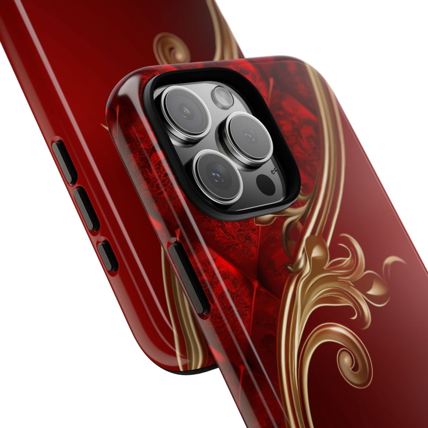 Luxury Red Christmas Phone Case – Festive Holiday Colors Design, Elegant Protective Cover