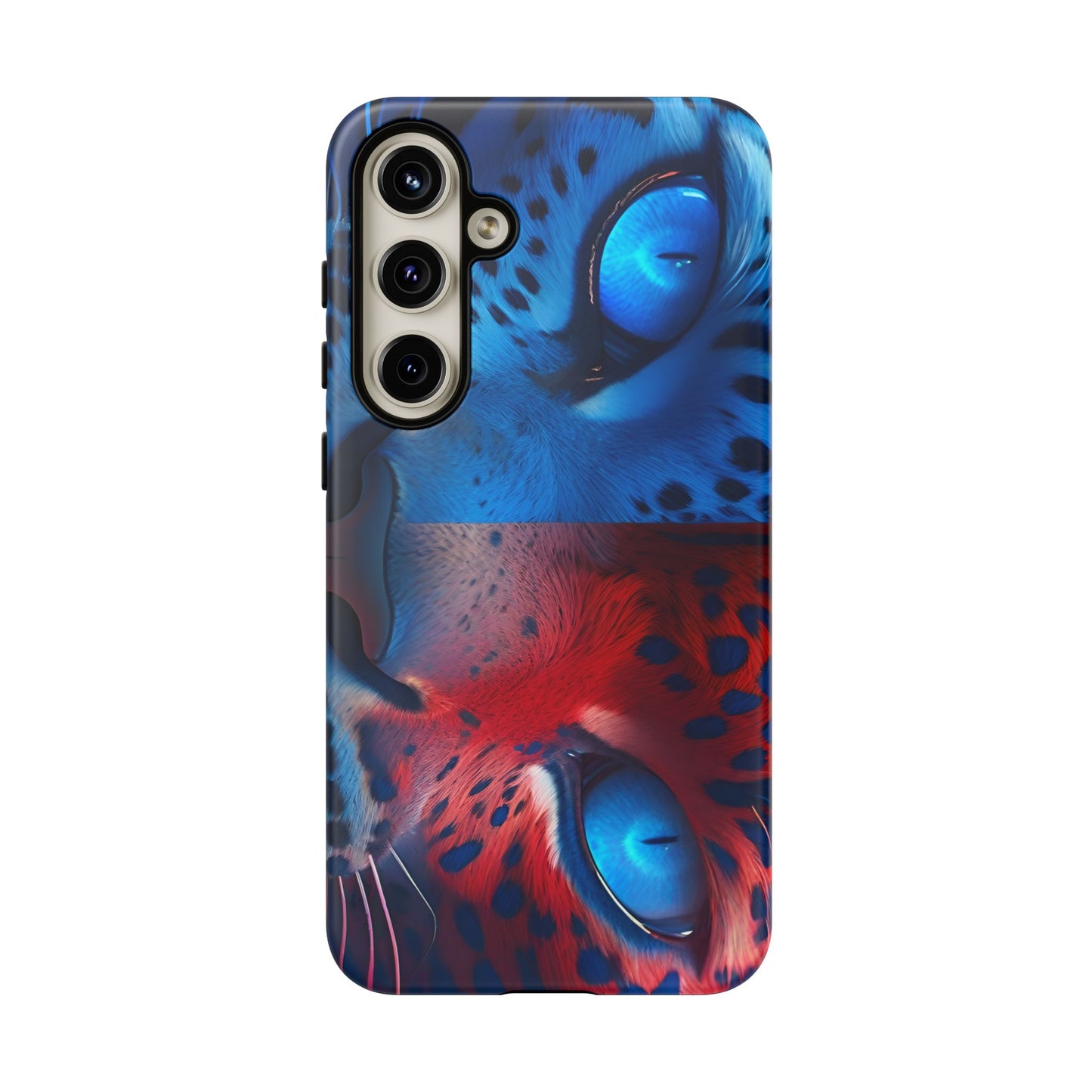 Samsung Galaxy Blue Red Tiger Tough phone Cases